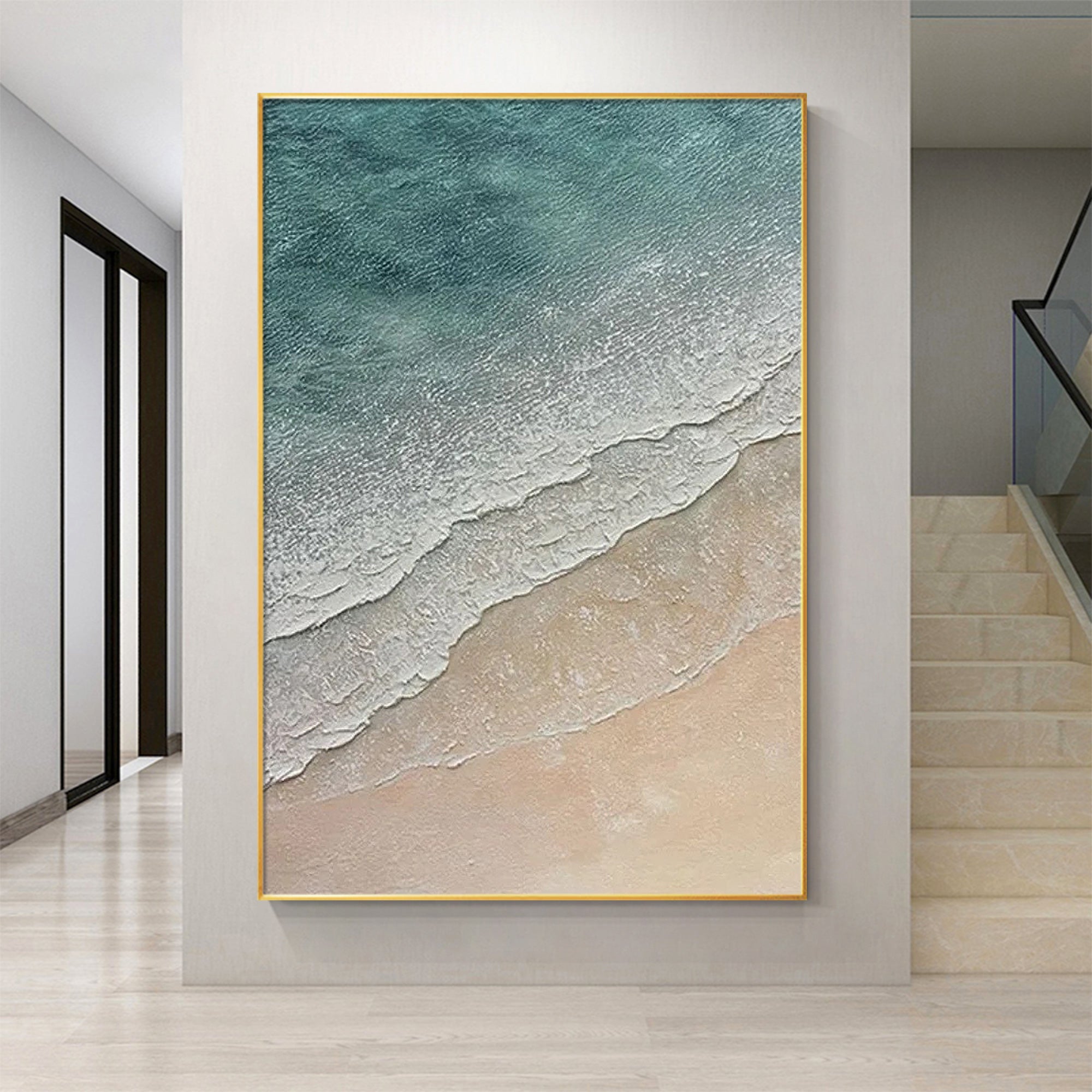 Coastal Beach Oil Painting On Canvas