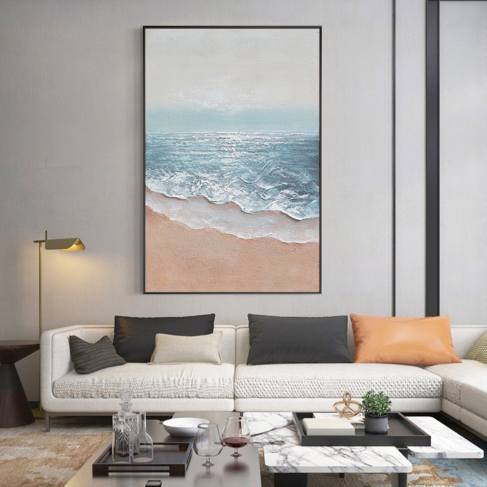 Beach Sea Oil Painting Framed