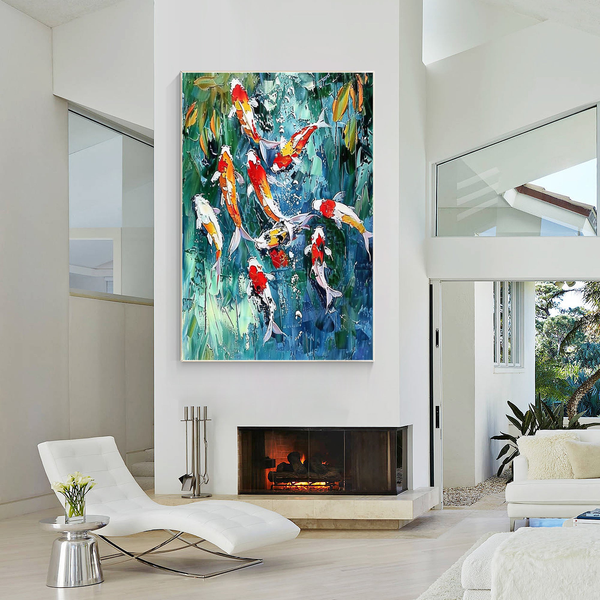 Bunte KOI Fisch Malerei Zen Kunst