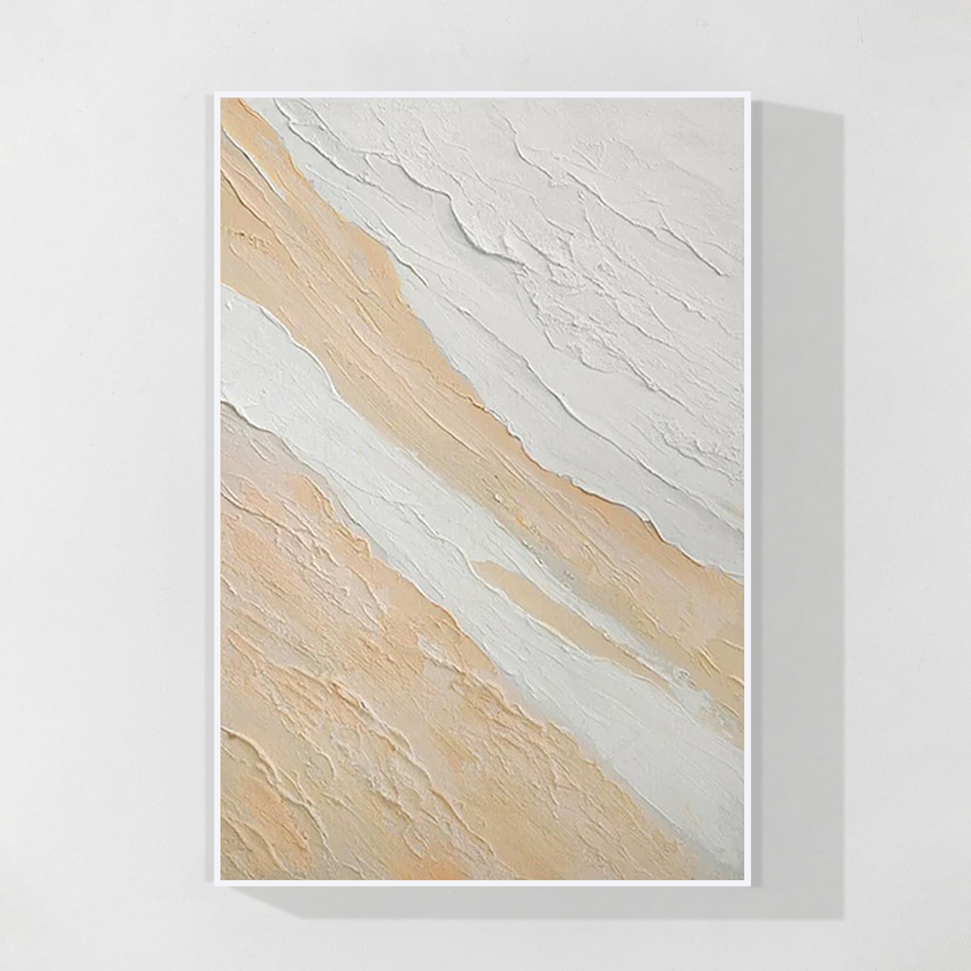 Abstract beach wall art with textured ocean waves