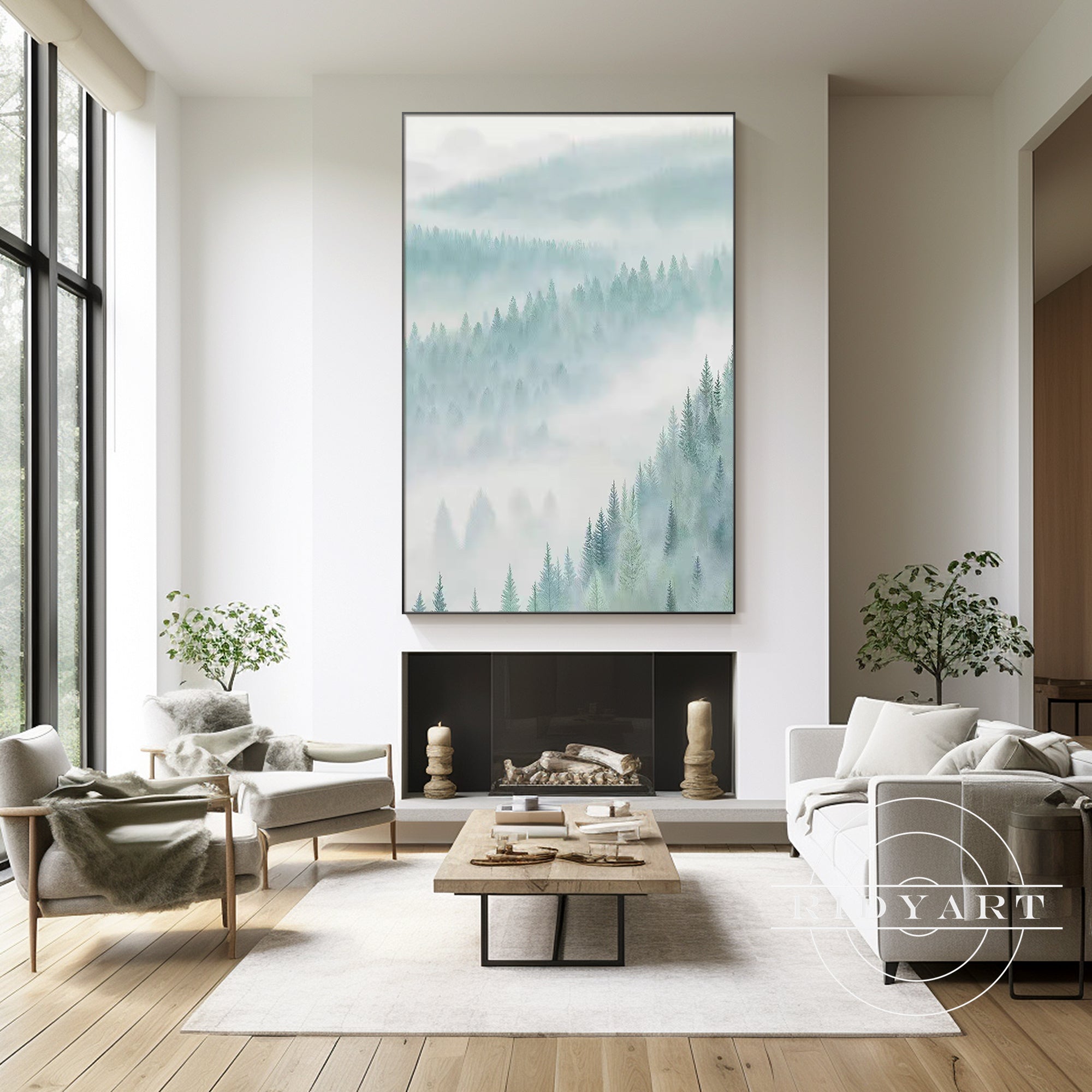 Nebeliger Morgen Landschaftsgemälde