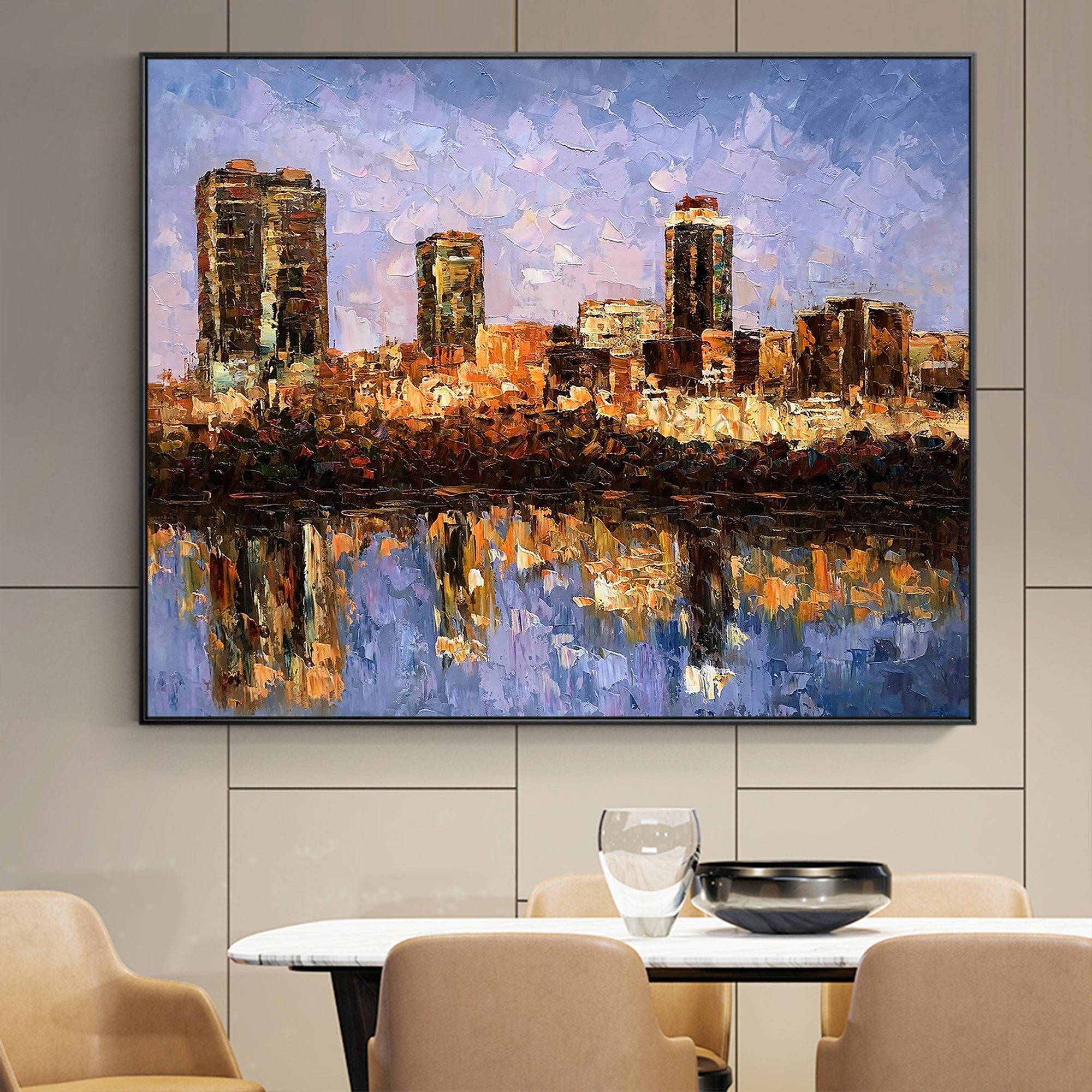 Fort Worth Cityscape skyline oil painting