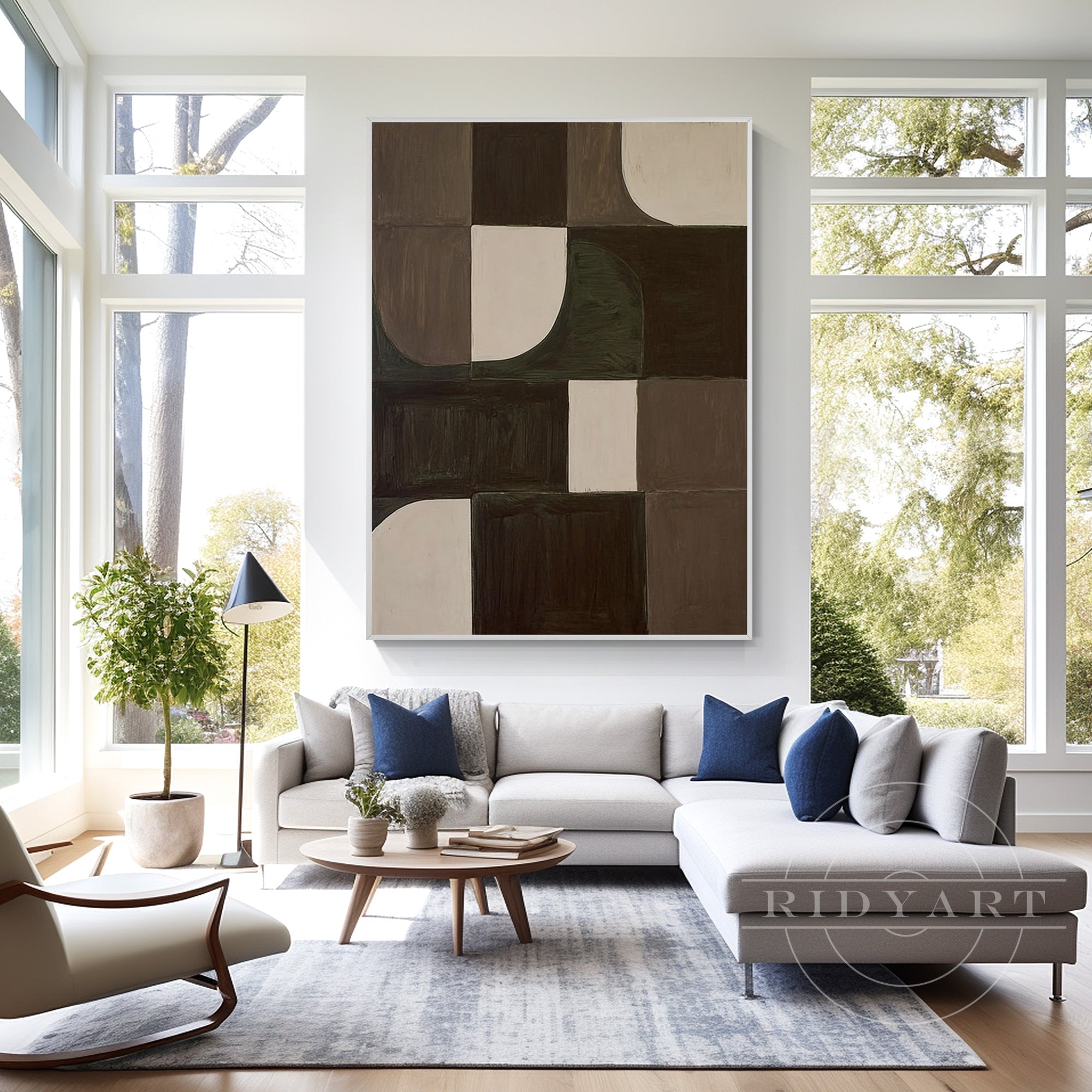 extra large brown canvas wall art modern living room decor
