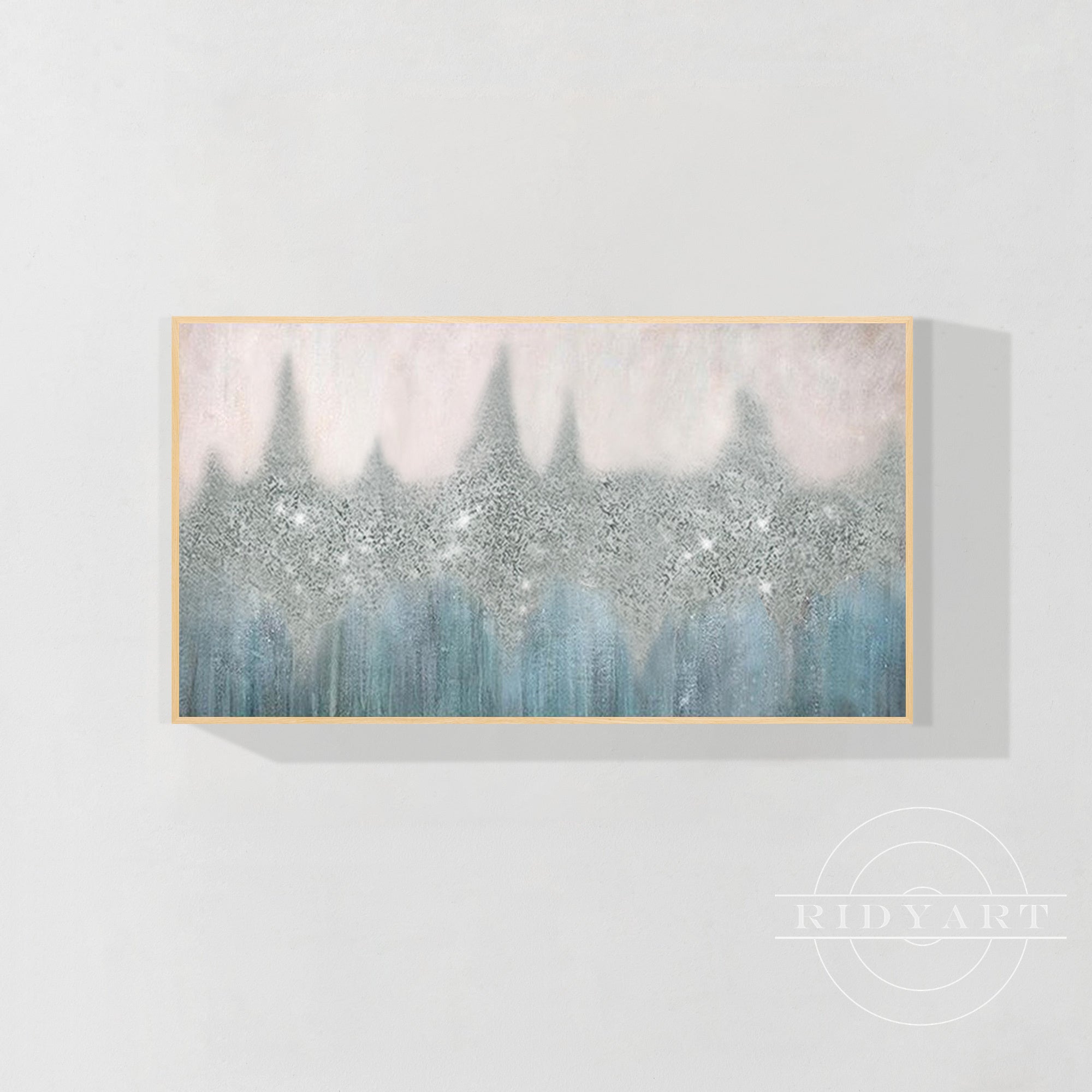 Wandkunst „Gold Mountain“ in Marineblau