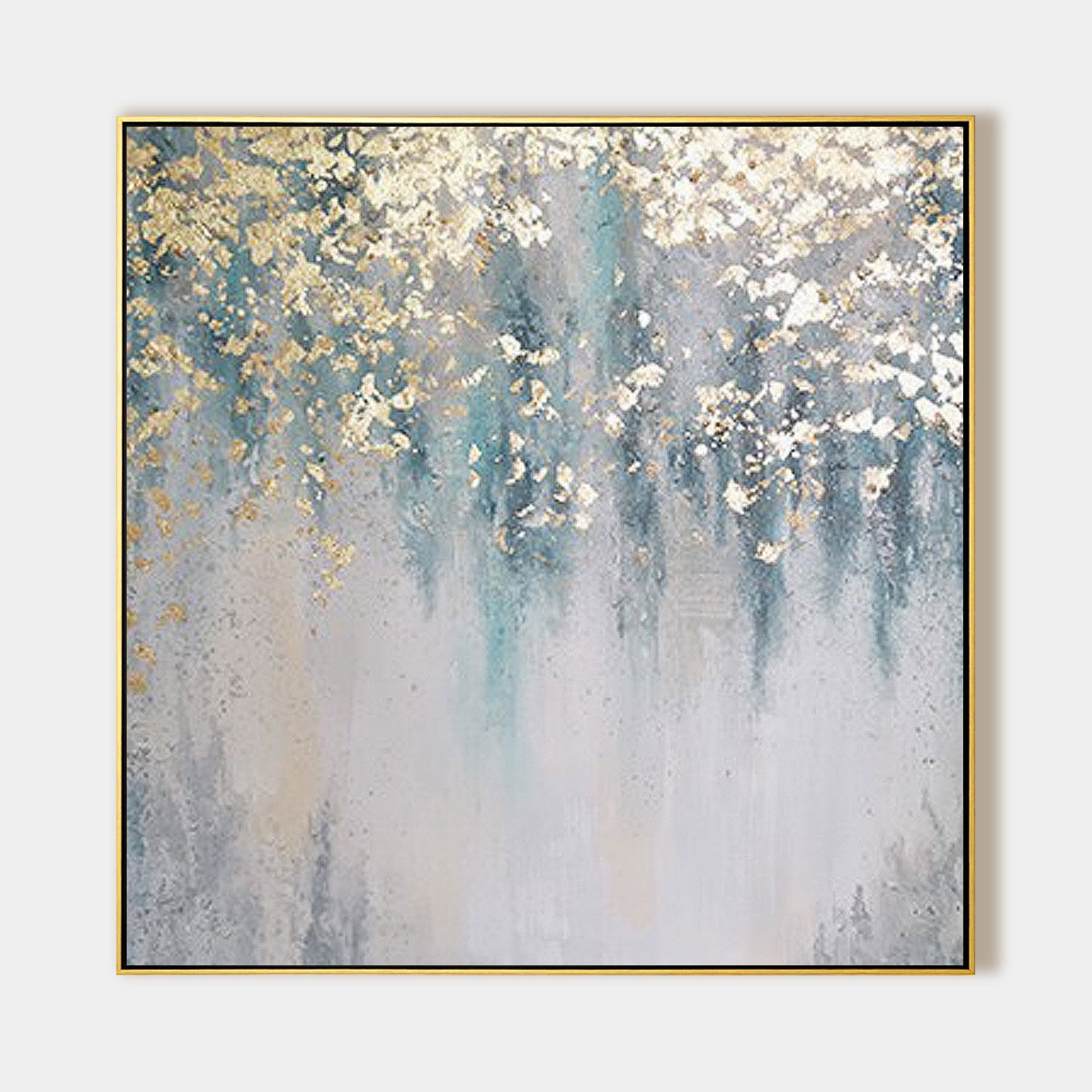 Gold teal wall art