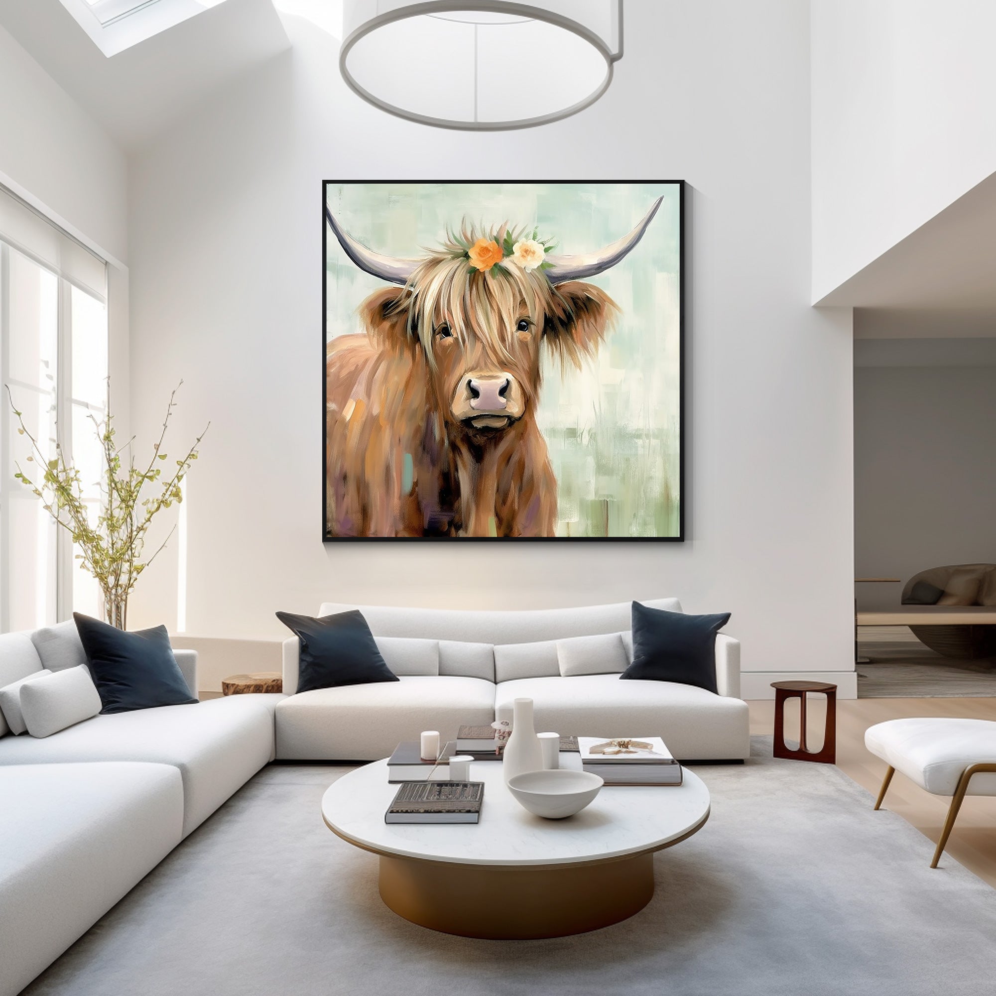 Highland Kuh Malerei auf Leinwand