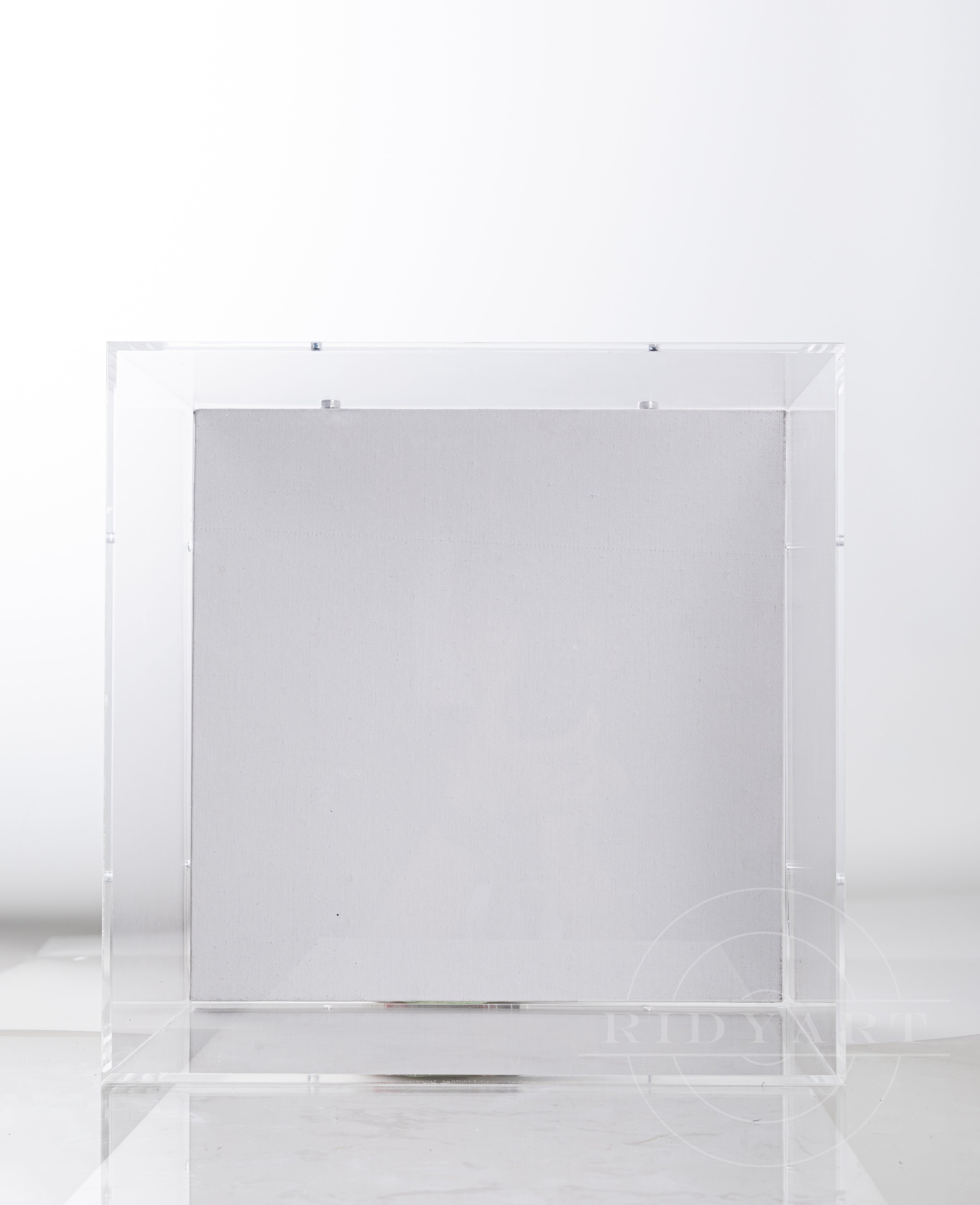 Custom clear acrylic shadow box frame for collectible display