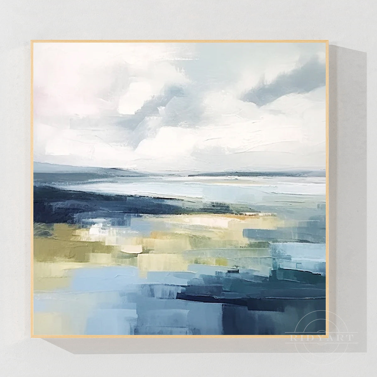 Gran Pintura original de Arte abstracto de océano azul