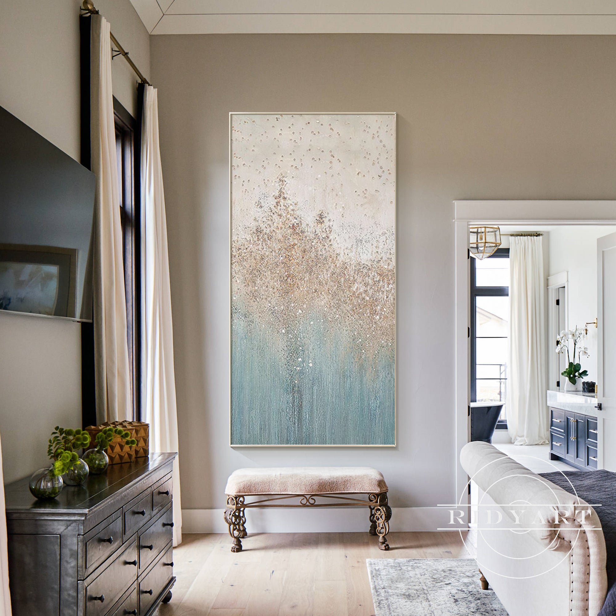 Hand-painted abstract textured wall art