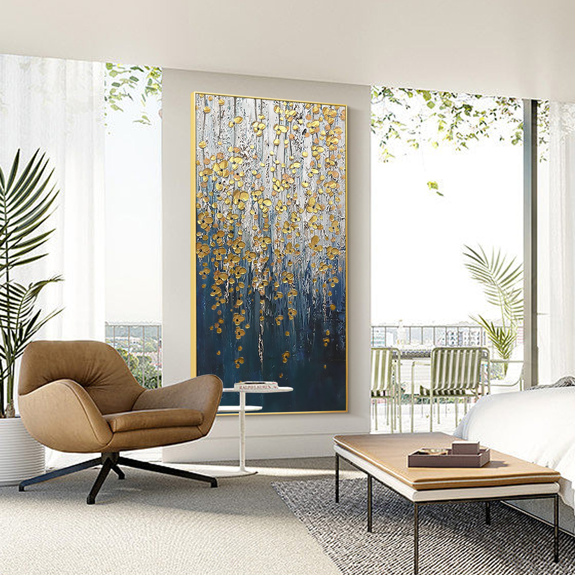 Pintura a óleo floral luxuosa e glamorosa