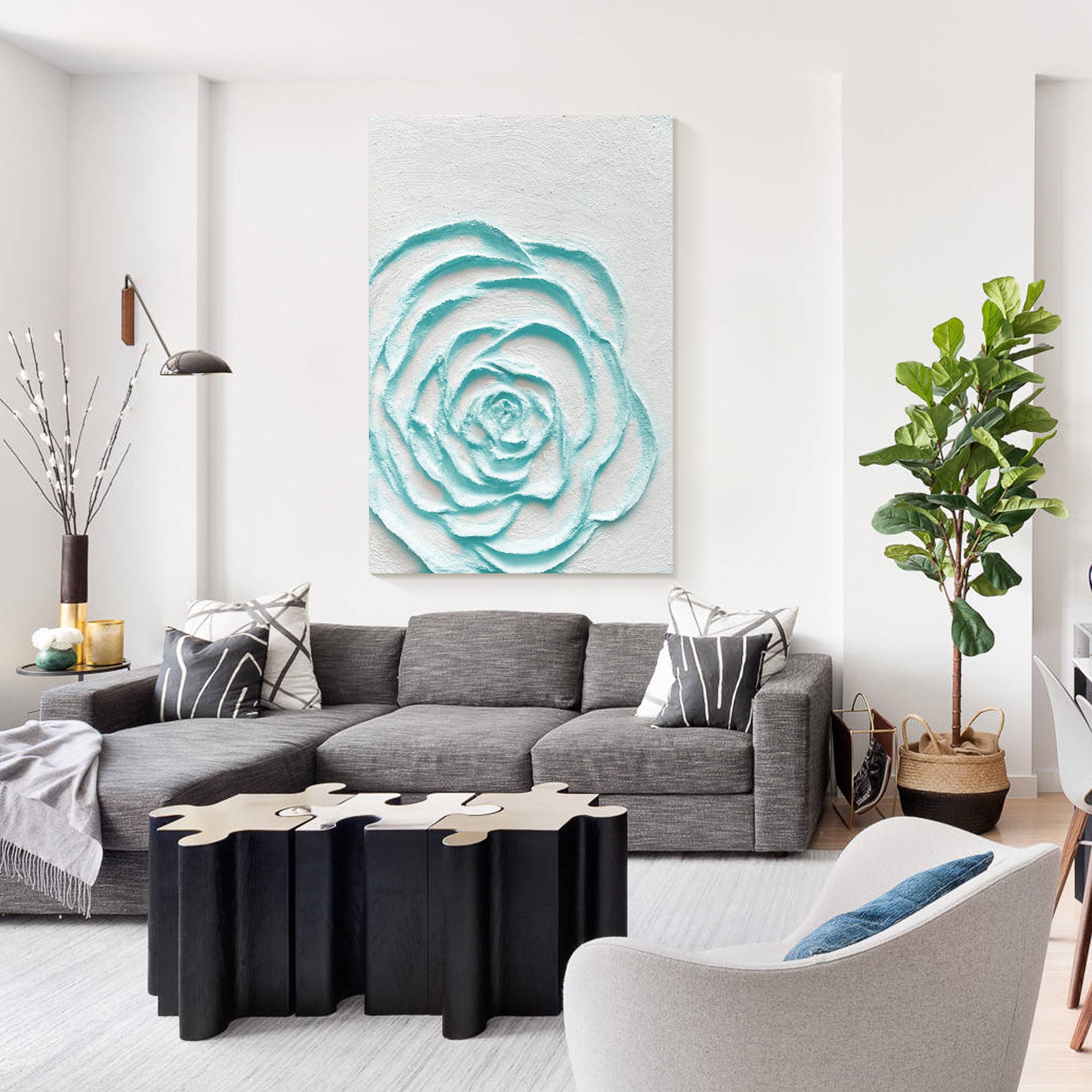 Minimalistisches florales Ölgemälde