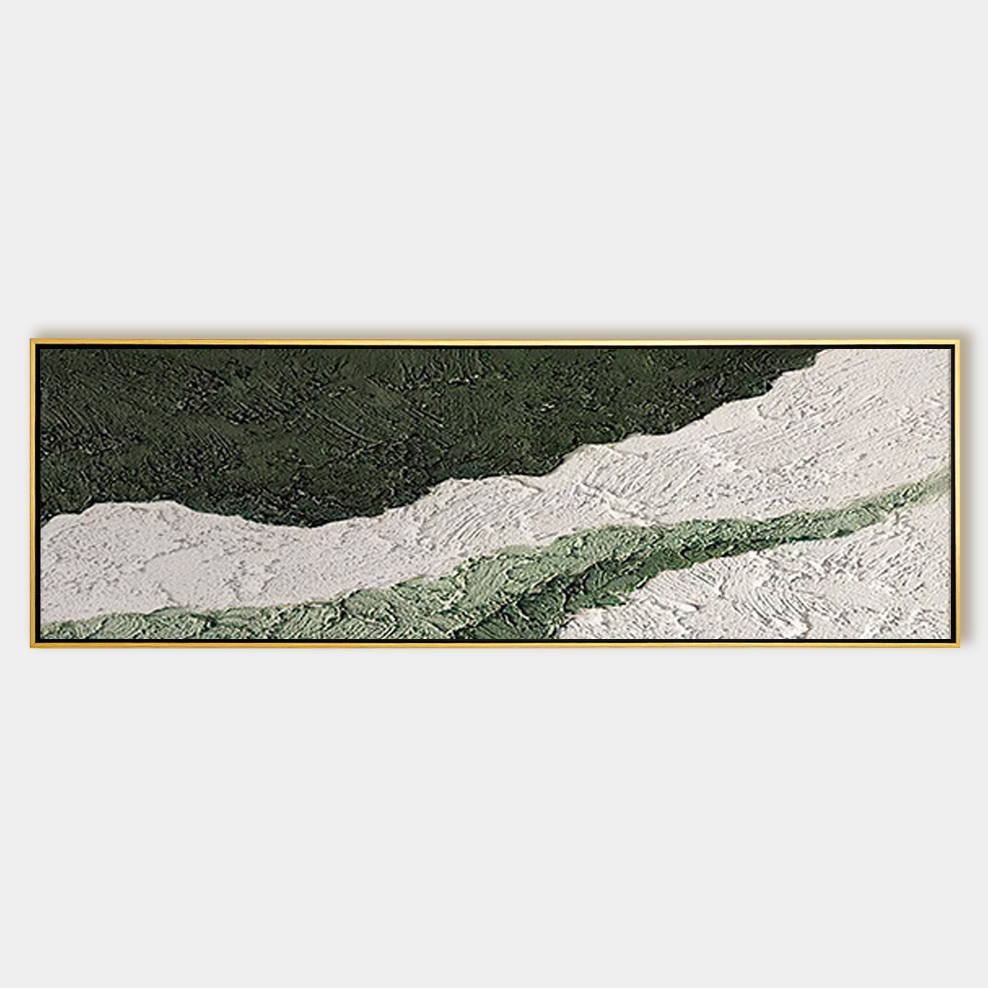 Sage Green Abstract Oil Painting Long narrow Art