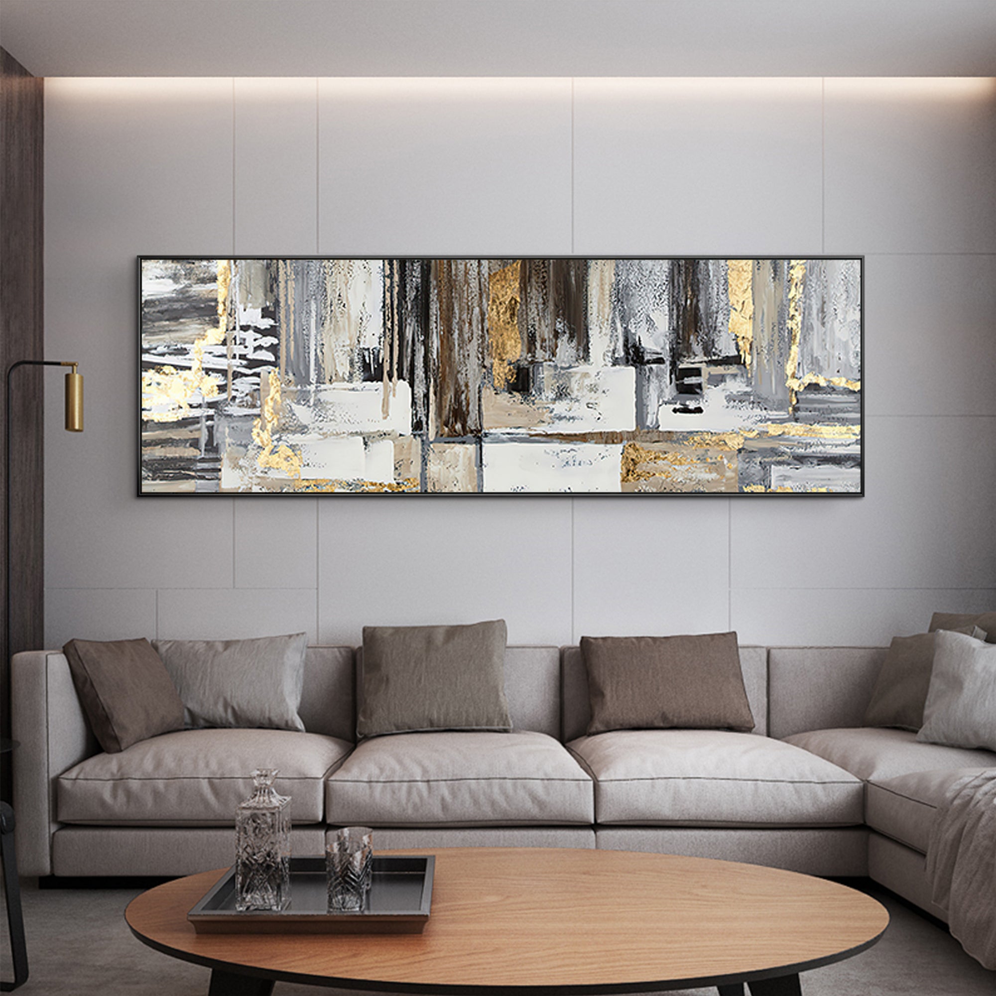 Modern Abstract Oil Painting Long Horizontal Art