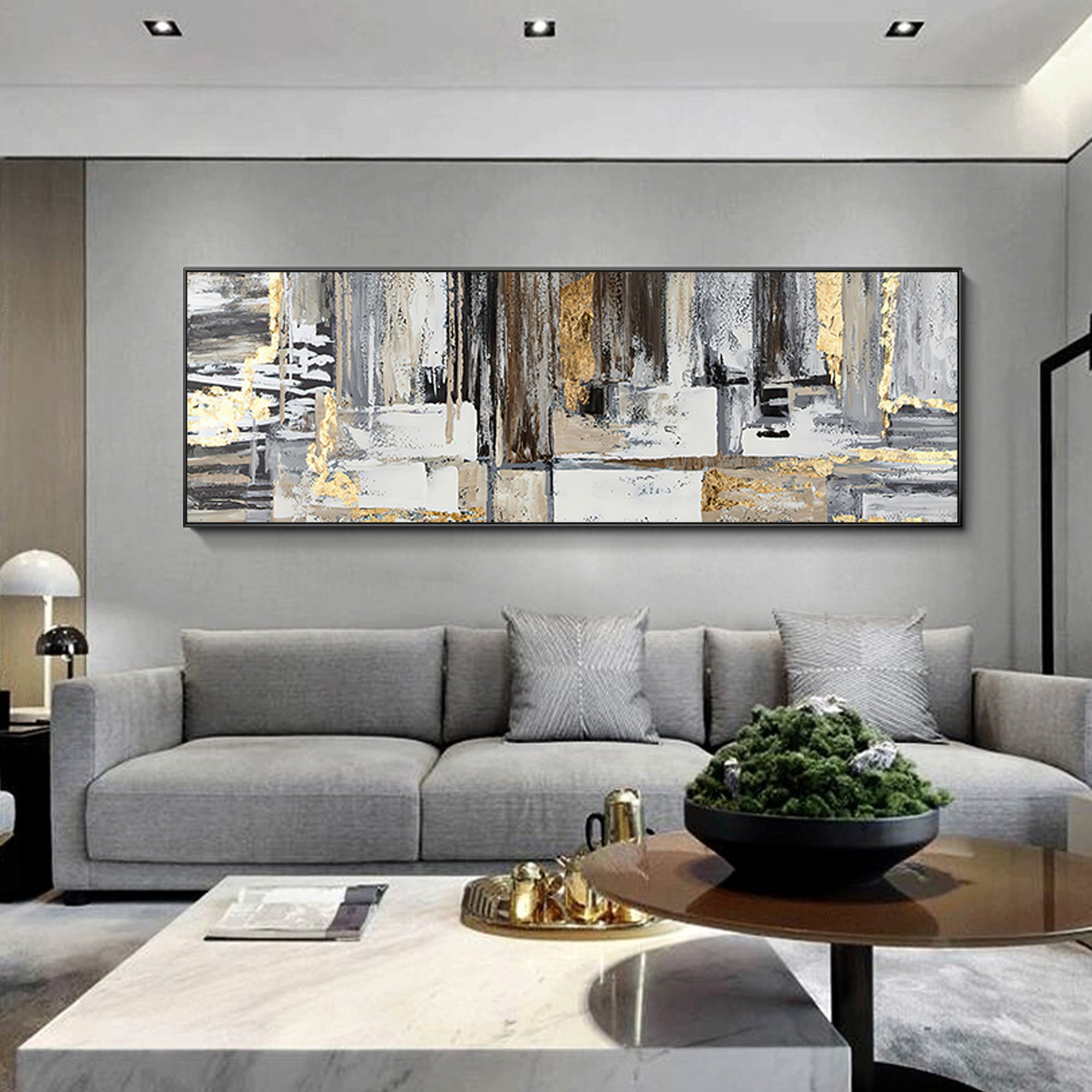 Modern Abstract Oil Painting Long Horizontal Art