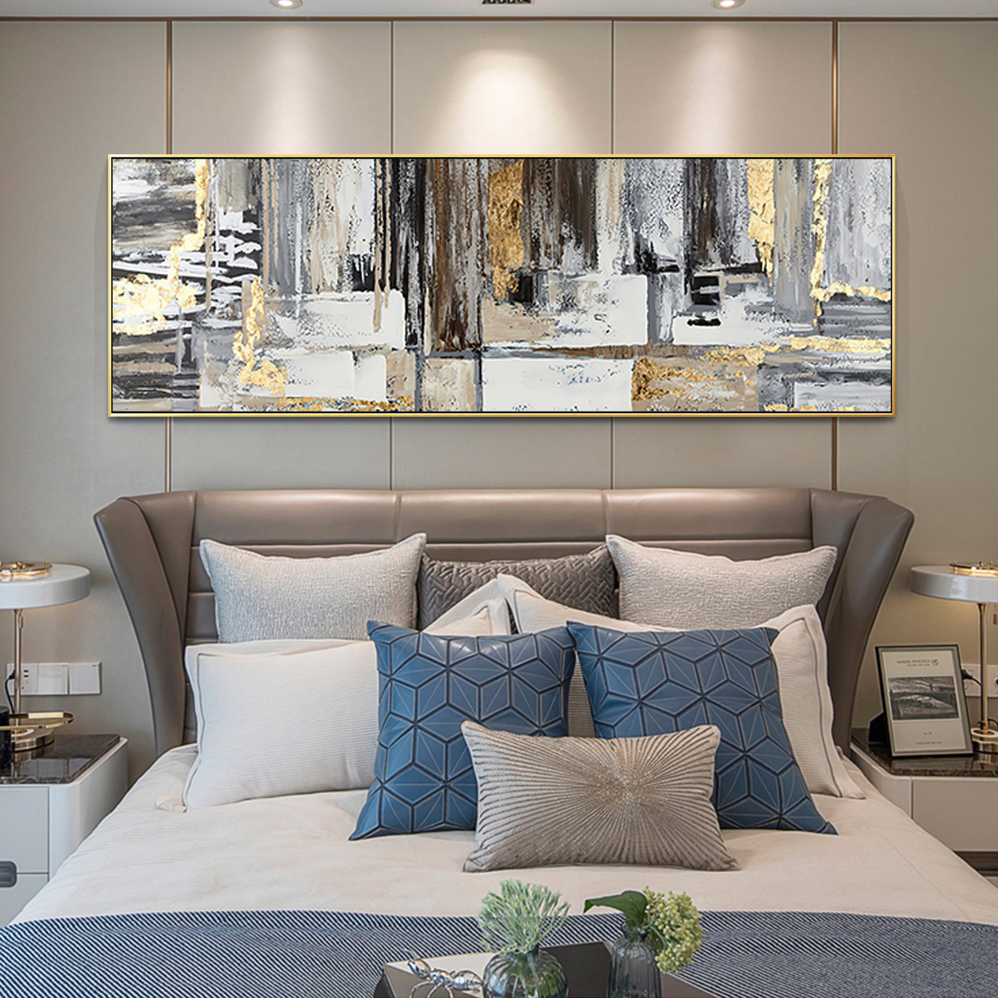 Modern Abstract Oil Painting Long Horizontal Art