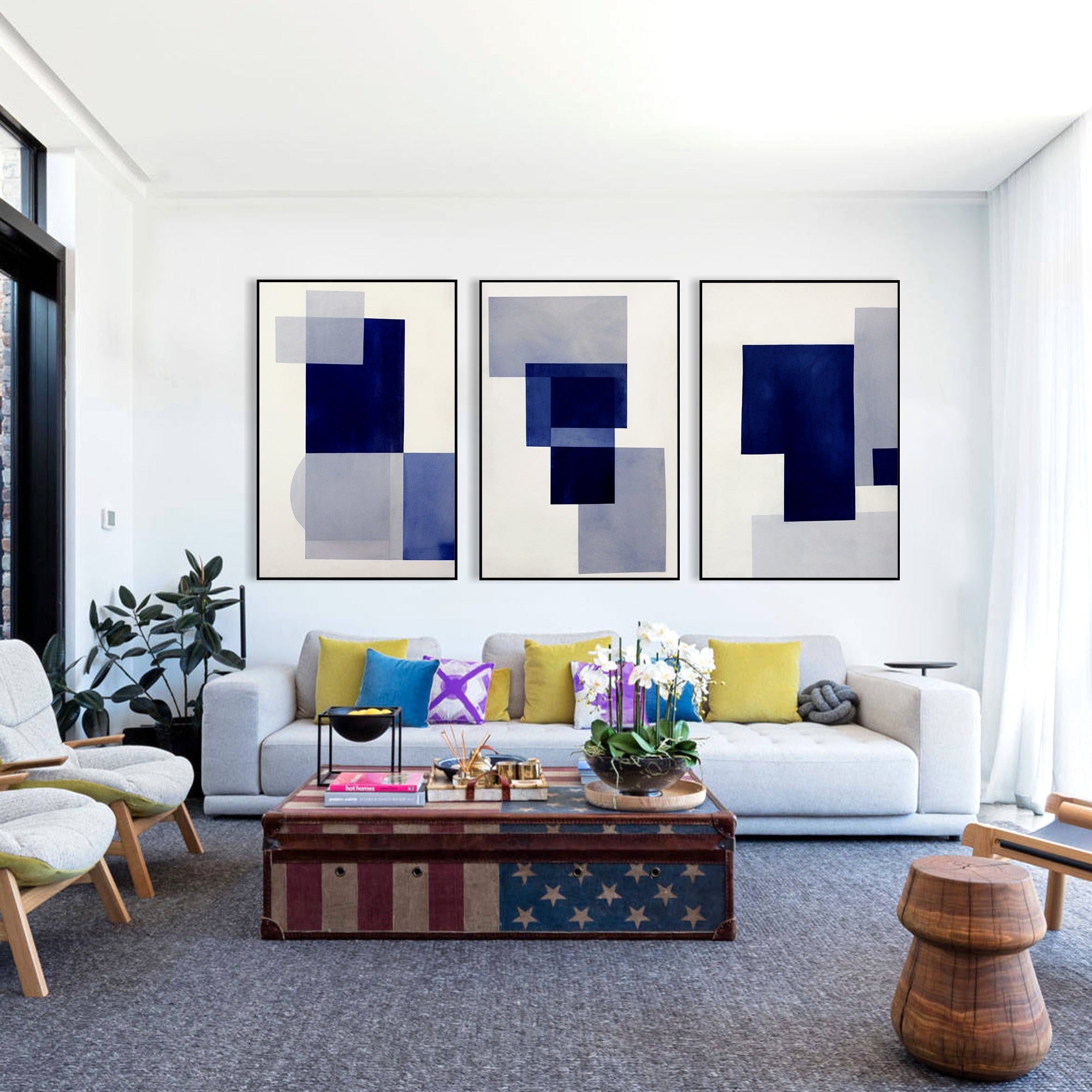 لوحة زيتية هندسية حديثة