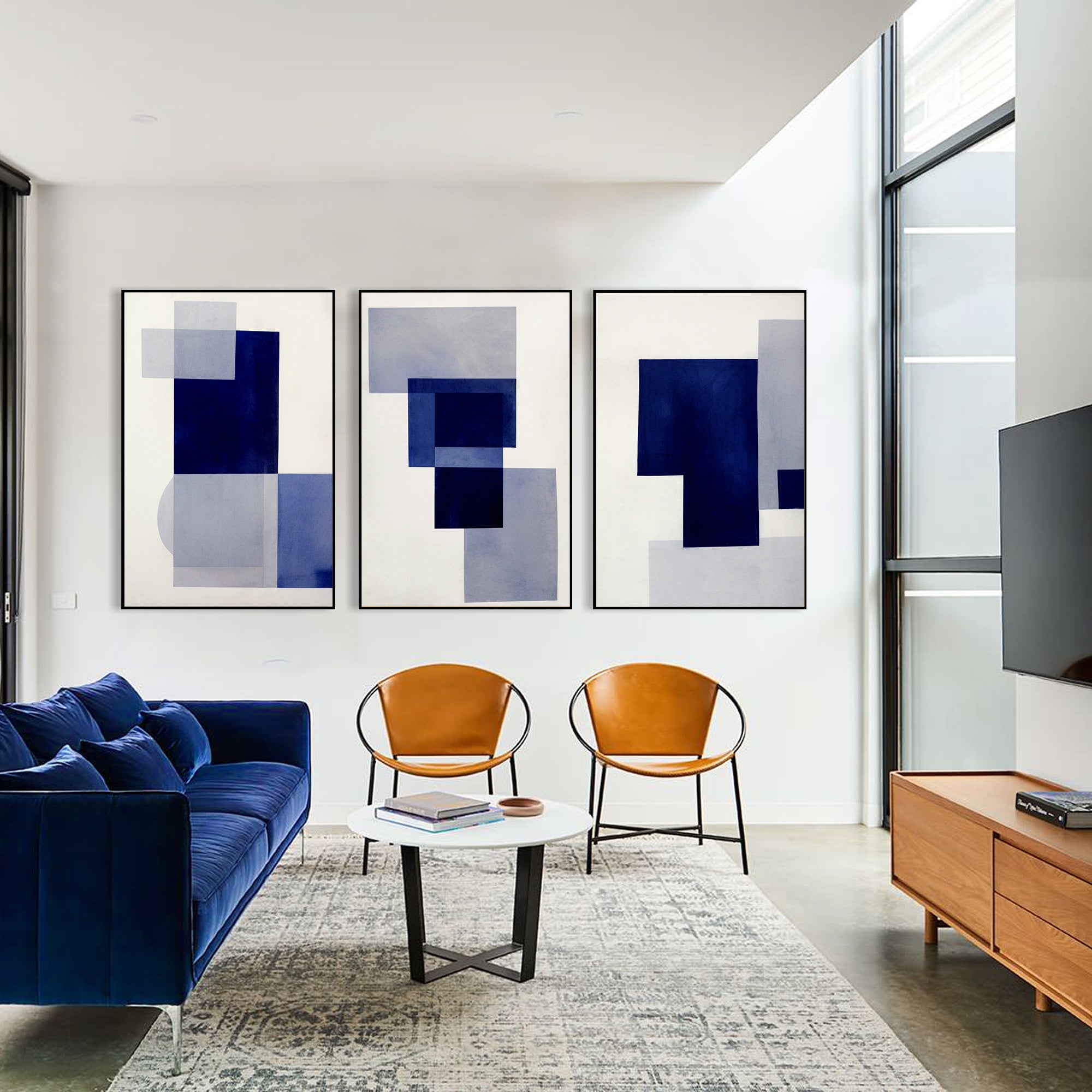 لوحة زيتية هندسية حديثة