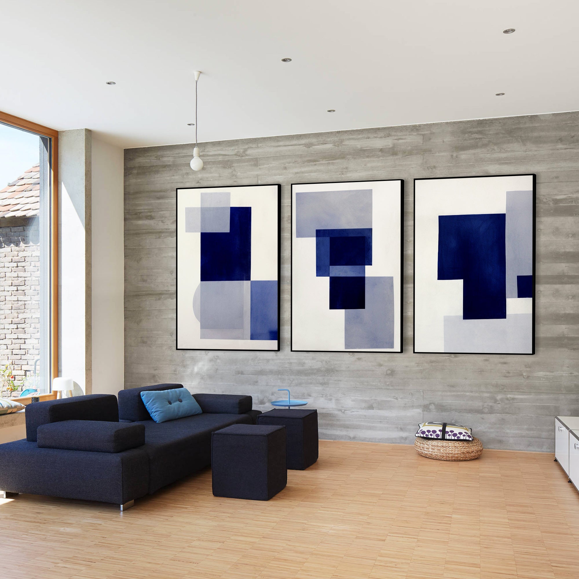 لوحة زيتية هندسية حديثة