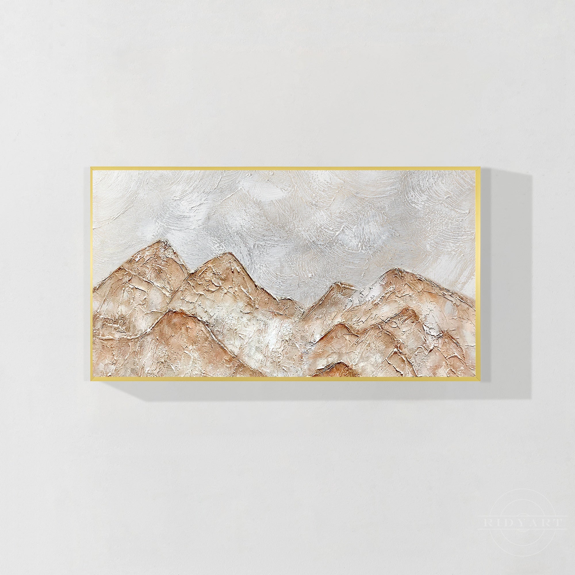Wandkunst „Gold Mountain“ in Marineblau