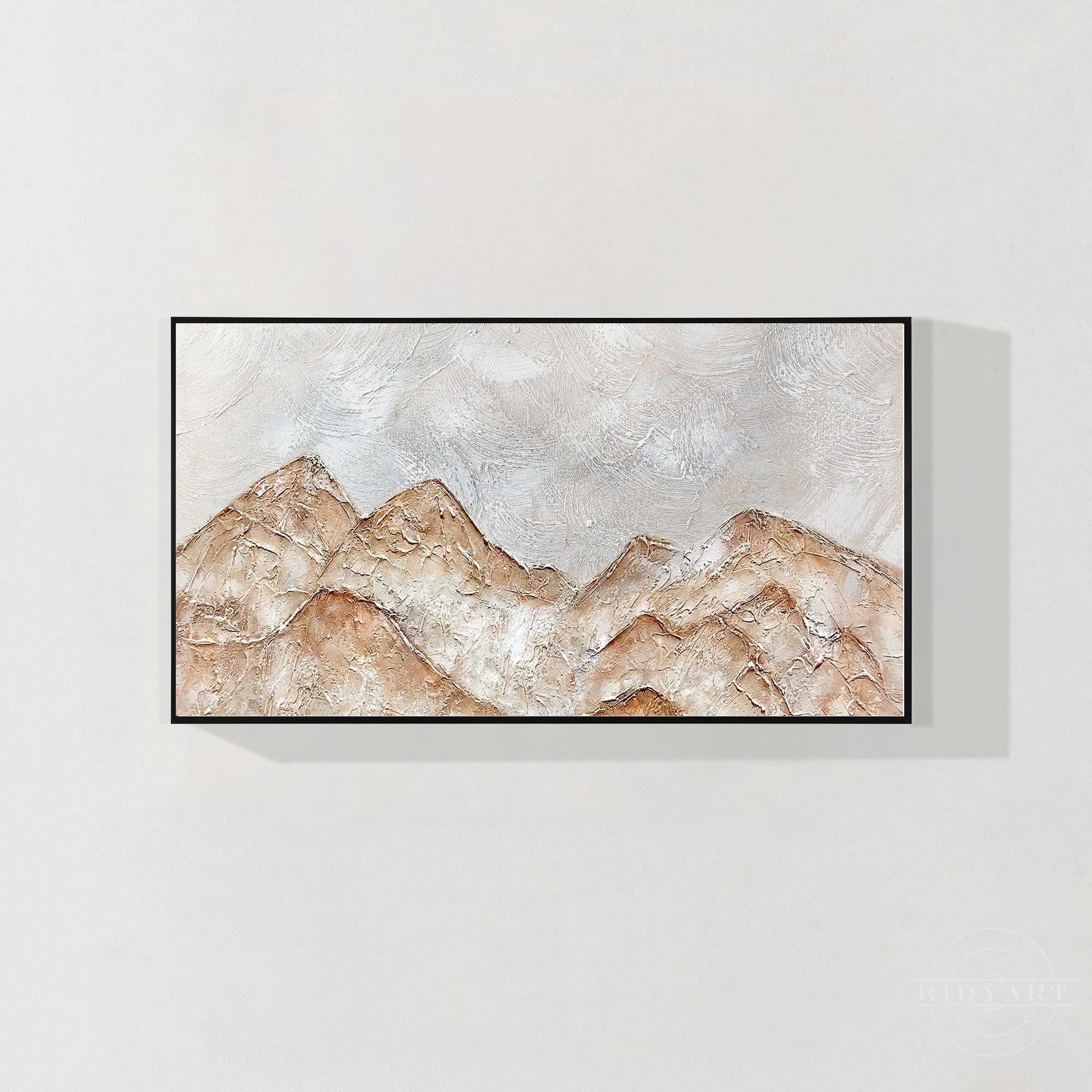 Wandkunst „Gold Mountain“ in Marineblau