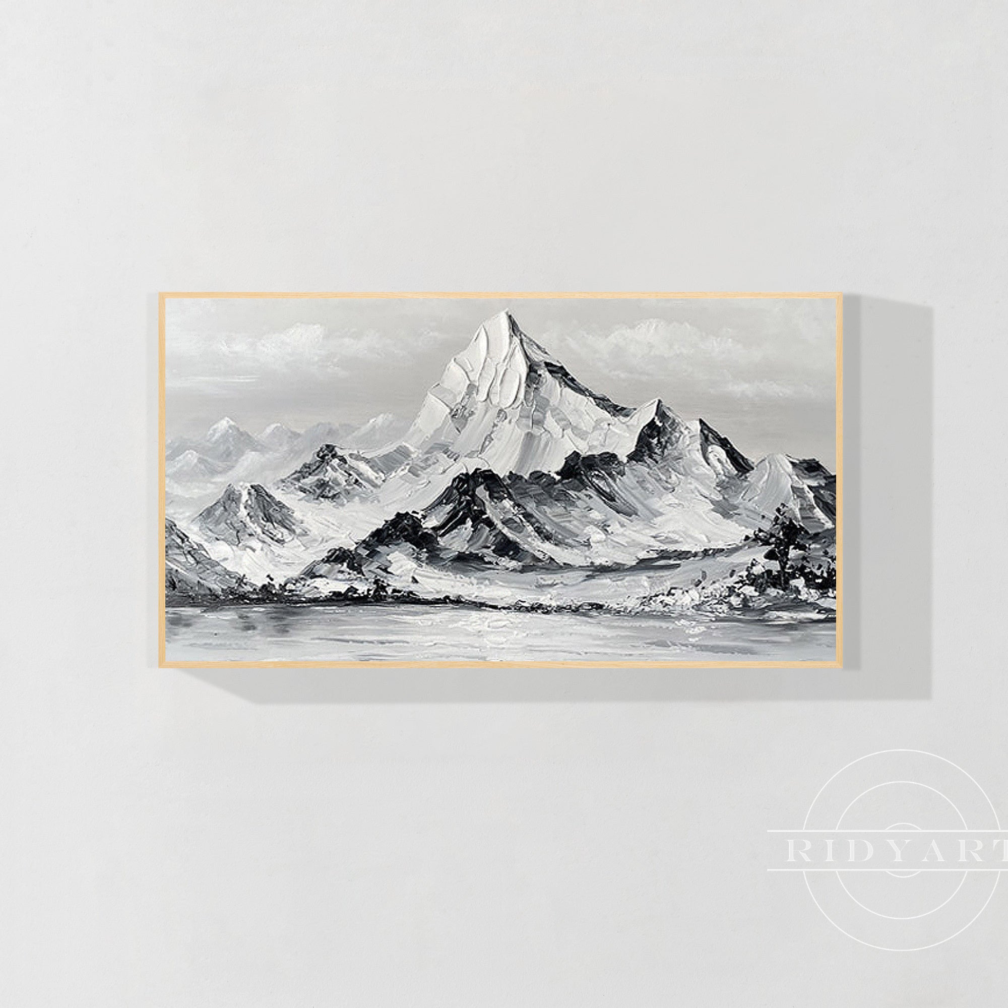 Wandkunst „Gold Mountain“ in Marineblau