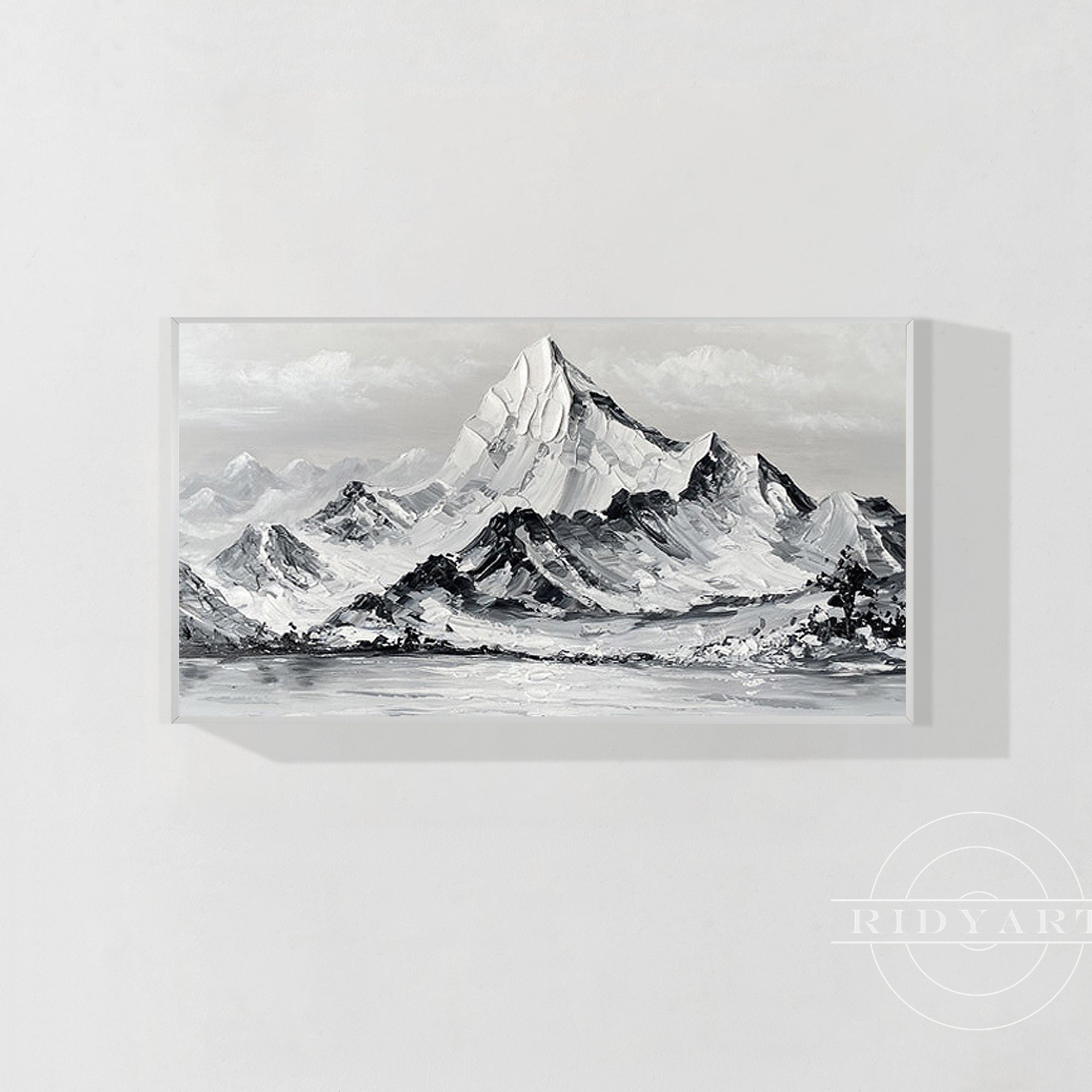 Wandkunst „Gold Mountain“ in Marineblau
