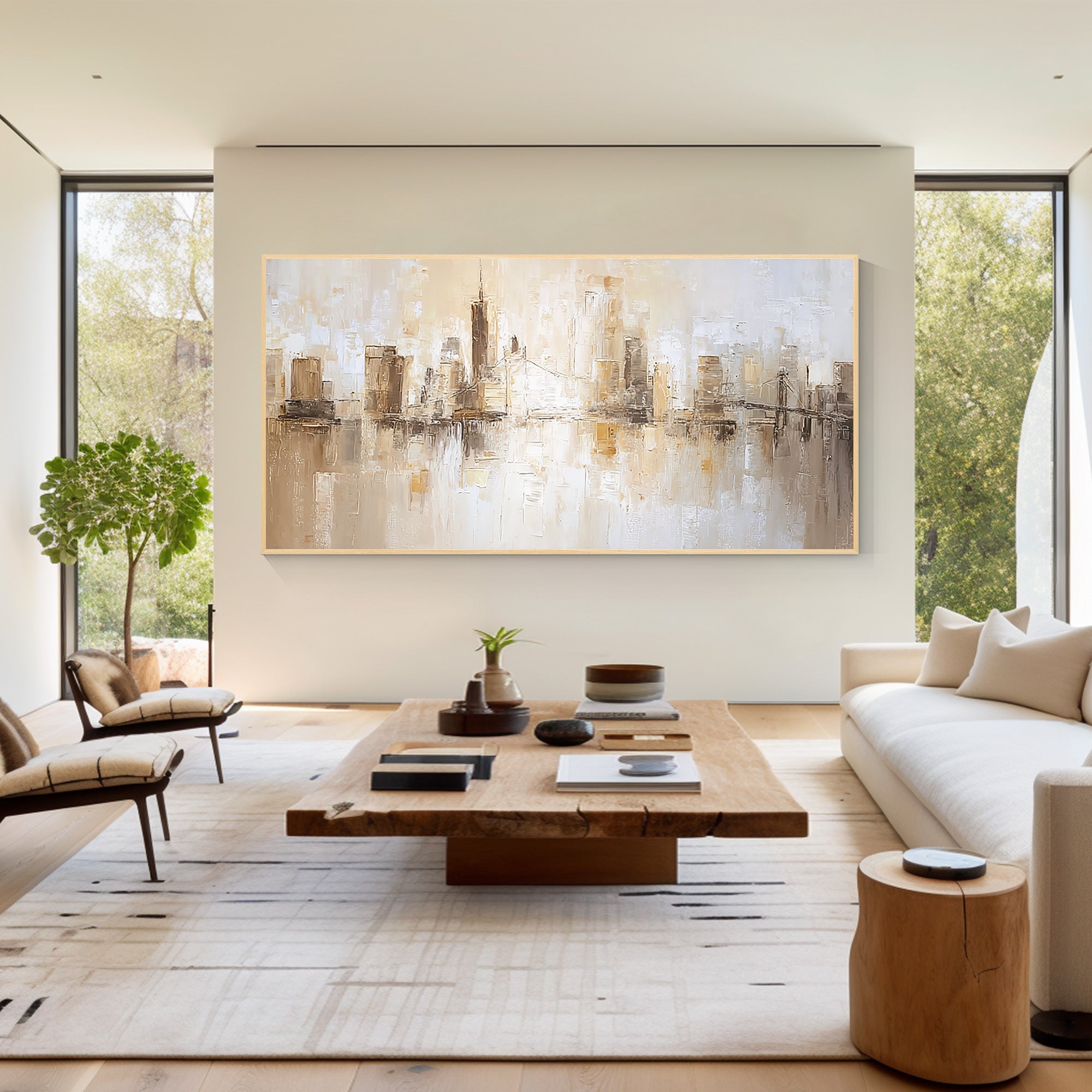 Gold New York cityscape modern painting