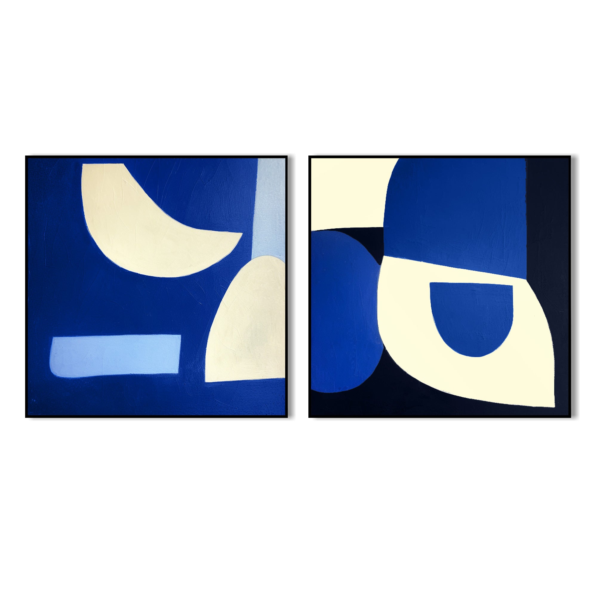 Navy Blue geometric abstract painting