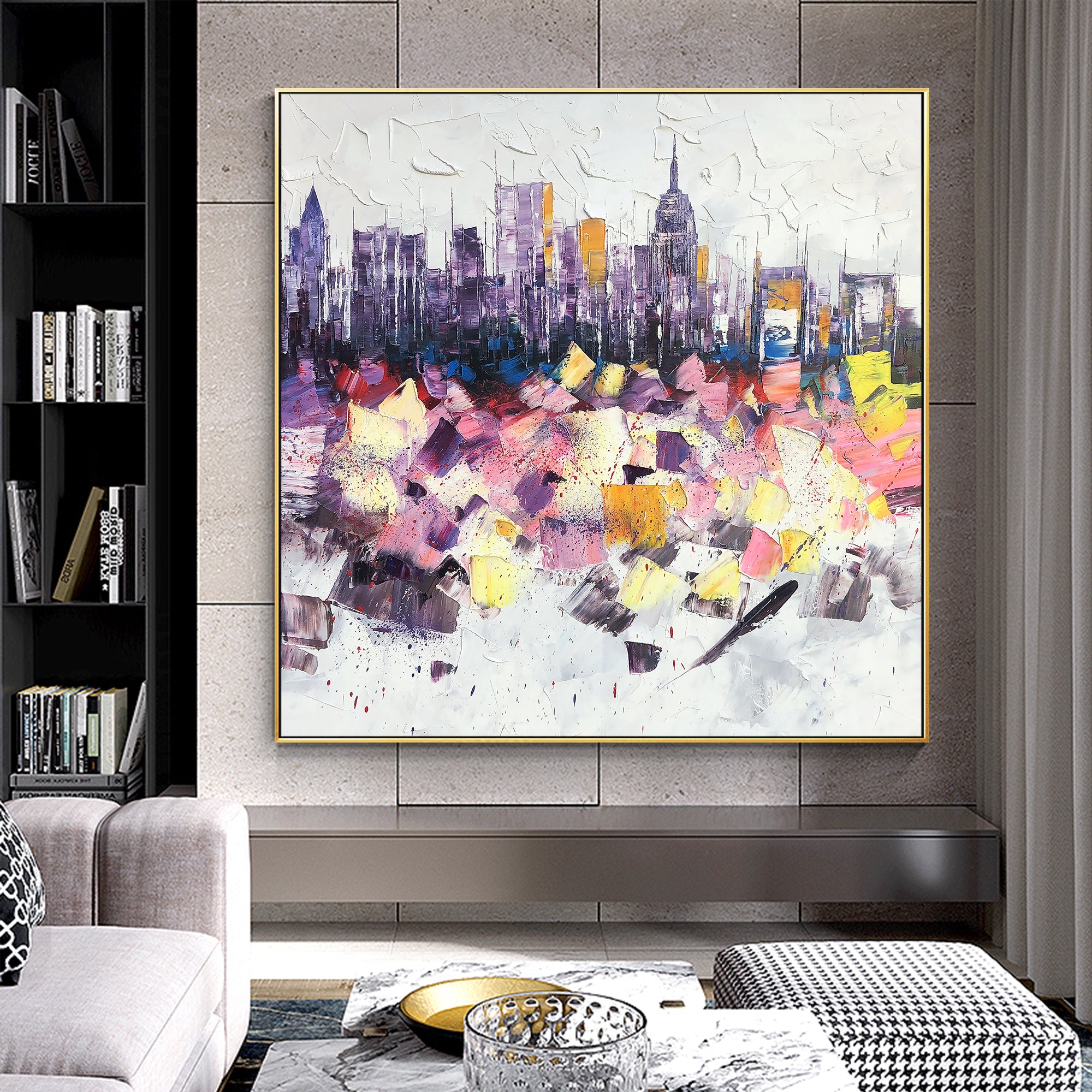 New York skyline oil painting
