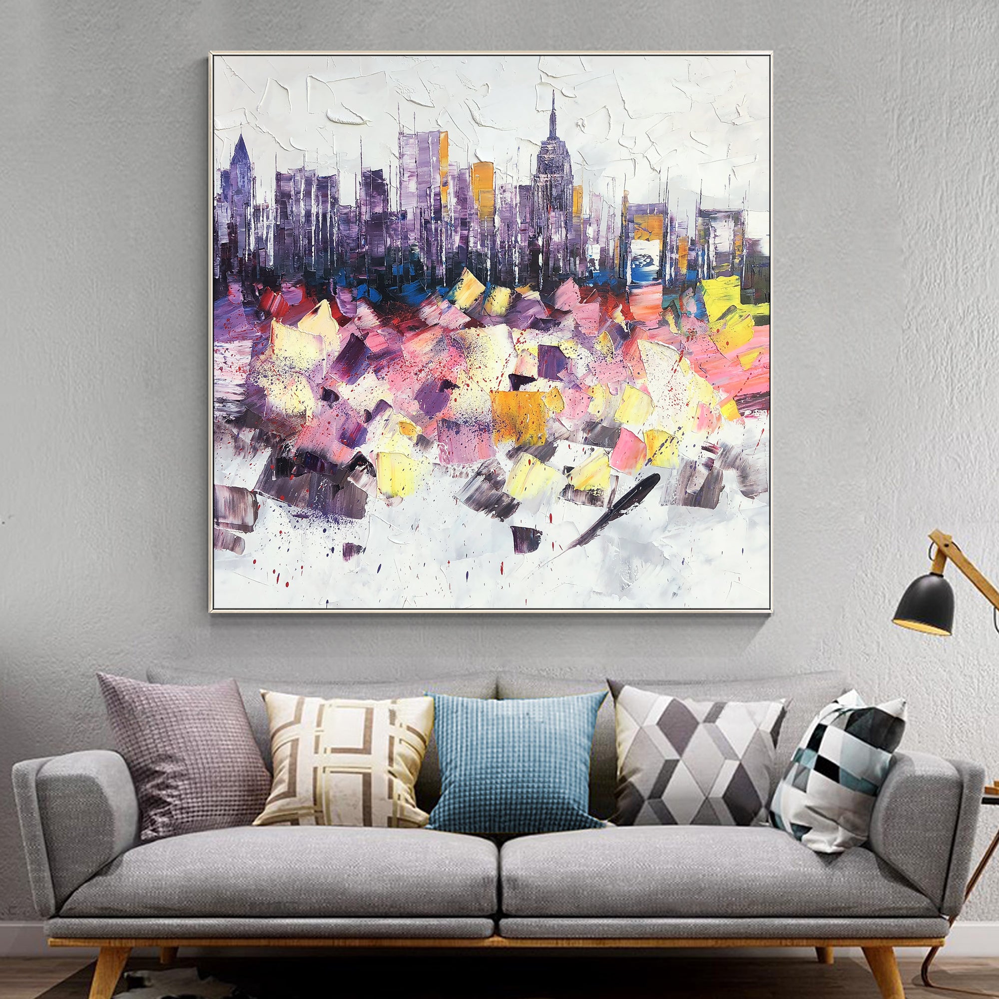 New York skyline oil painting