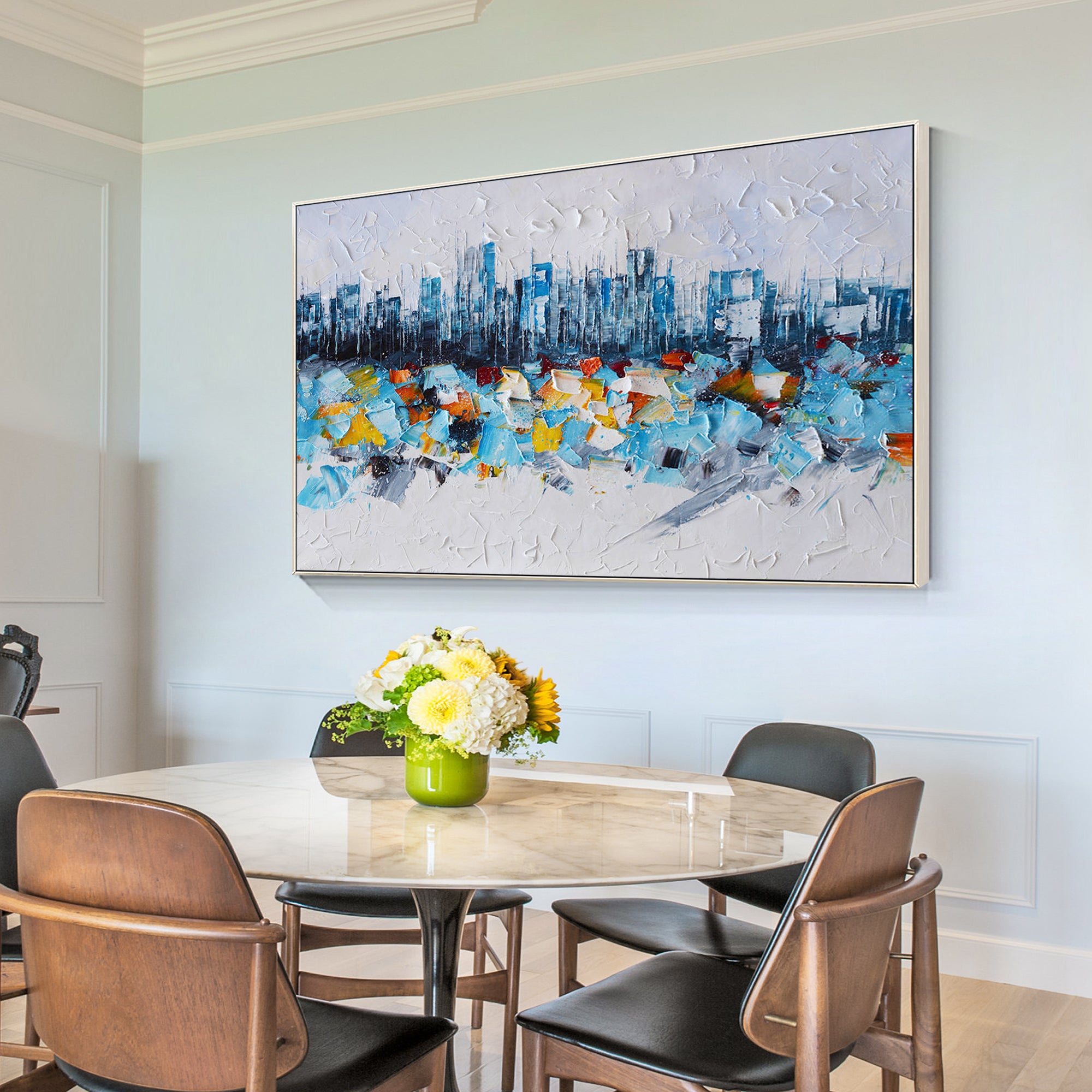 New york skyline oil painting