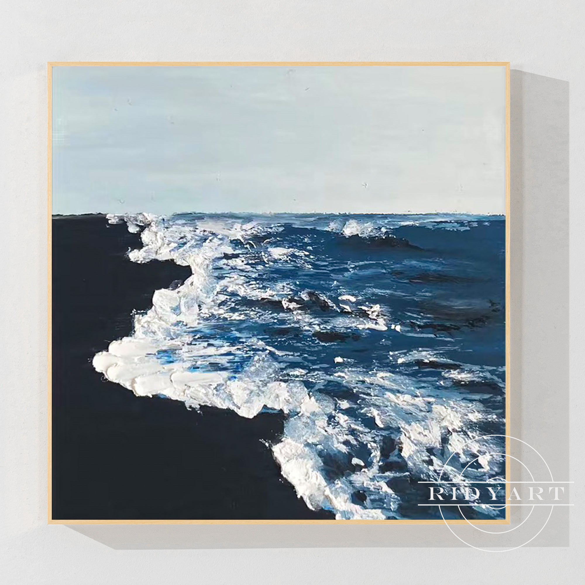 Salbeigrünes Berggemälde - Minimalistische große Wandkunst
