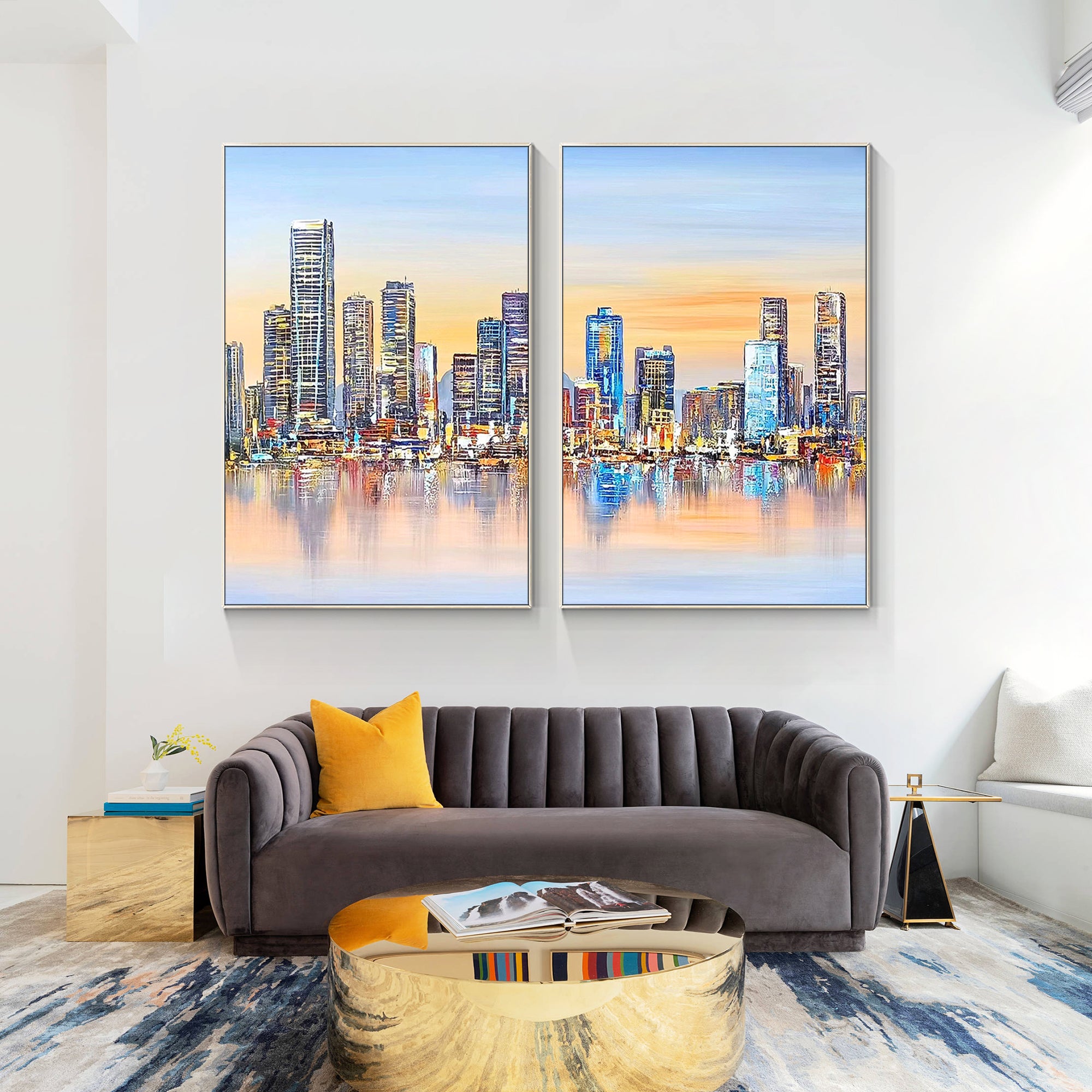 2er-Set Skyline der Stadt
