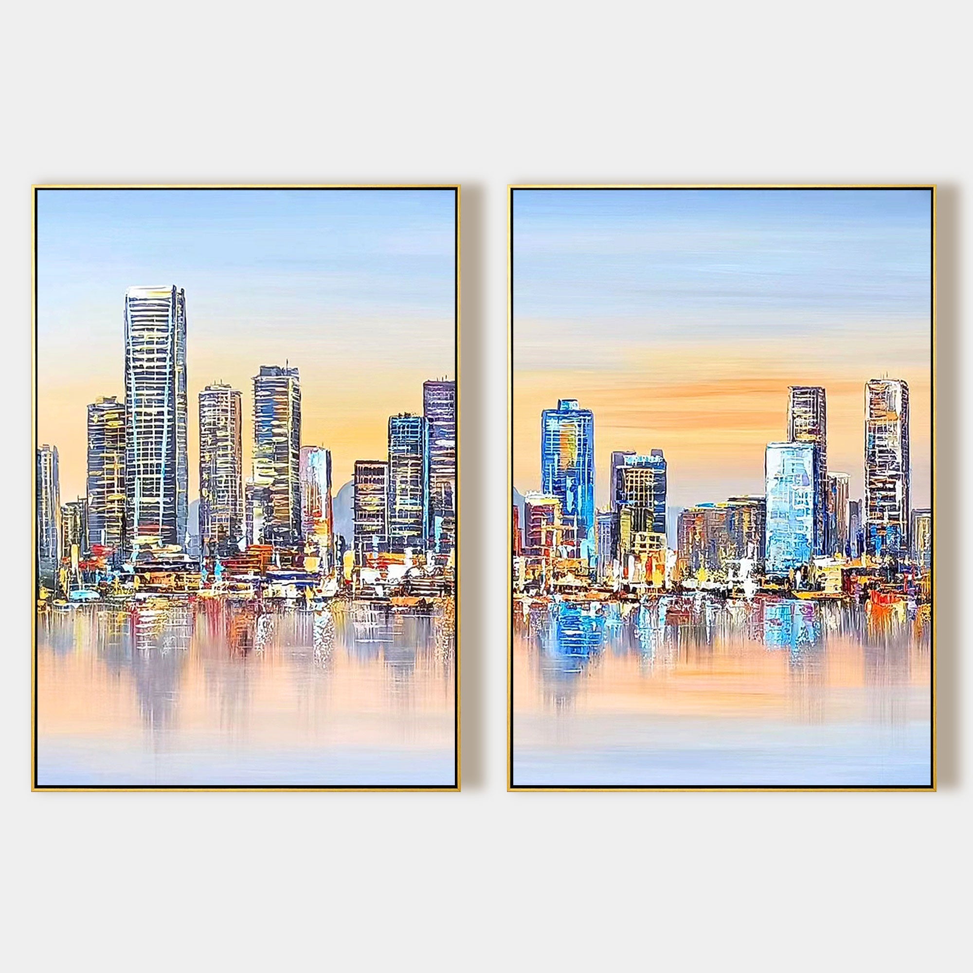 2er-Set Skyline der Stadt