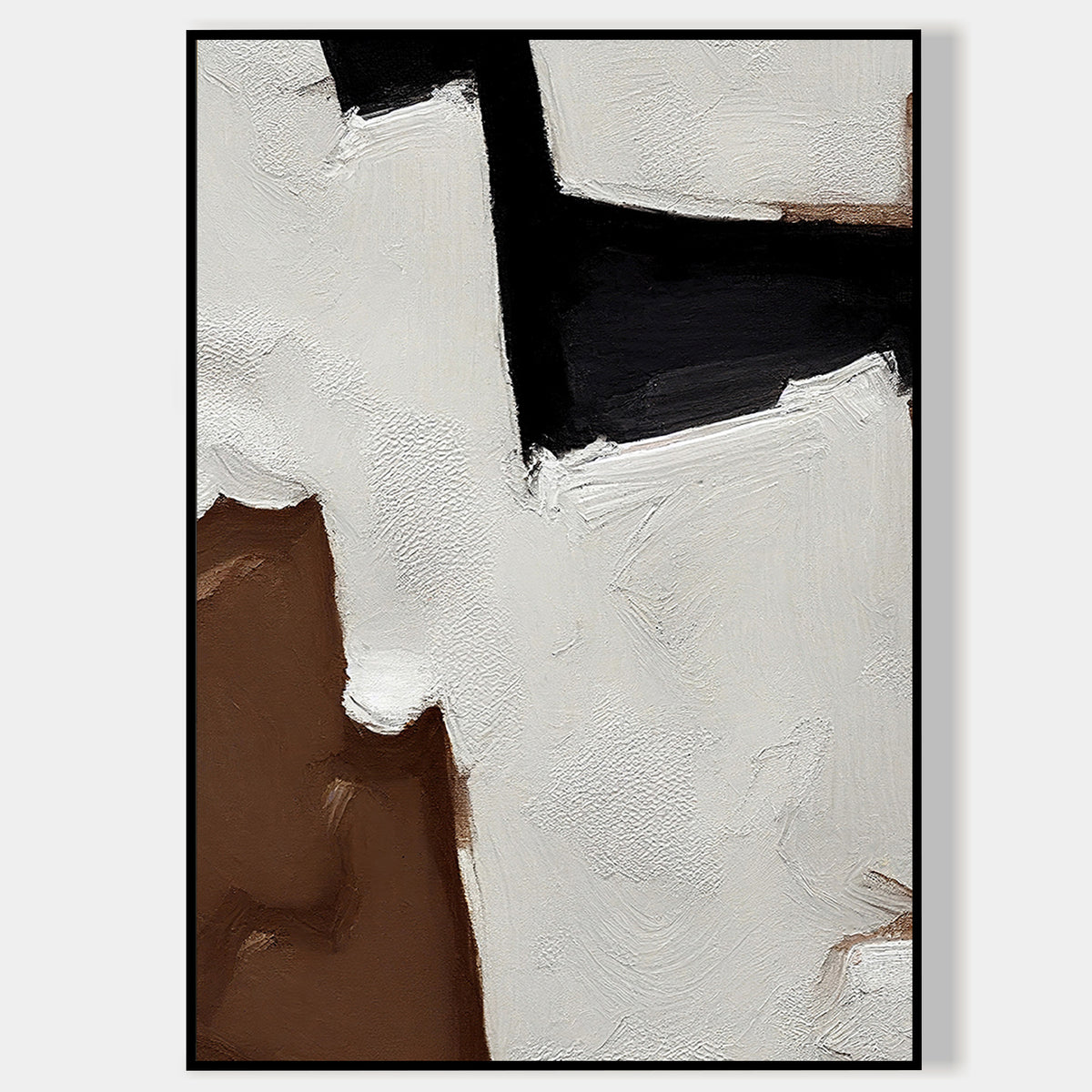 Wabi Sabi Black & Brown Abstract Wall Art – Minimalist Painting