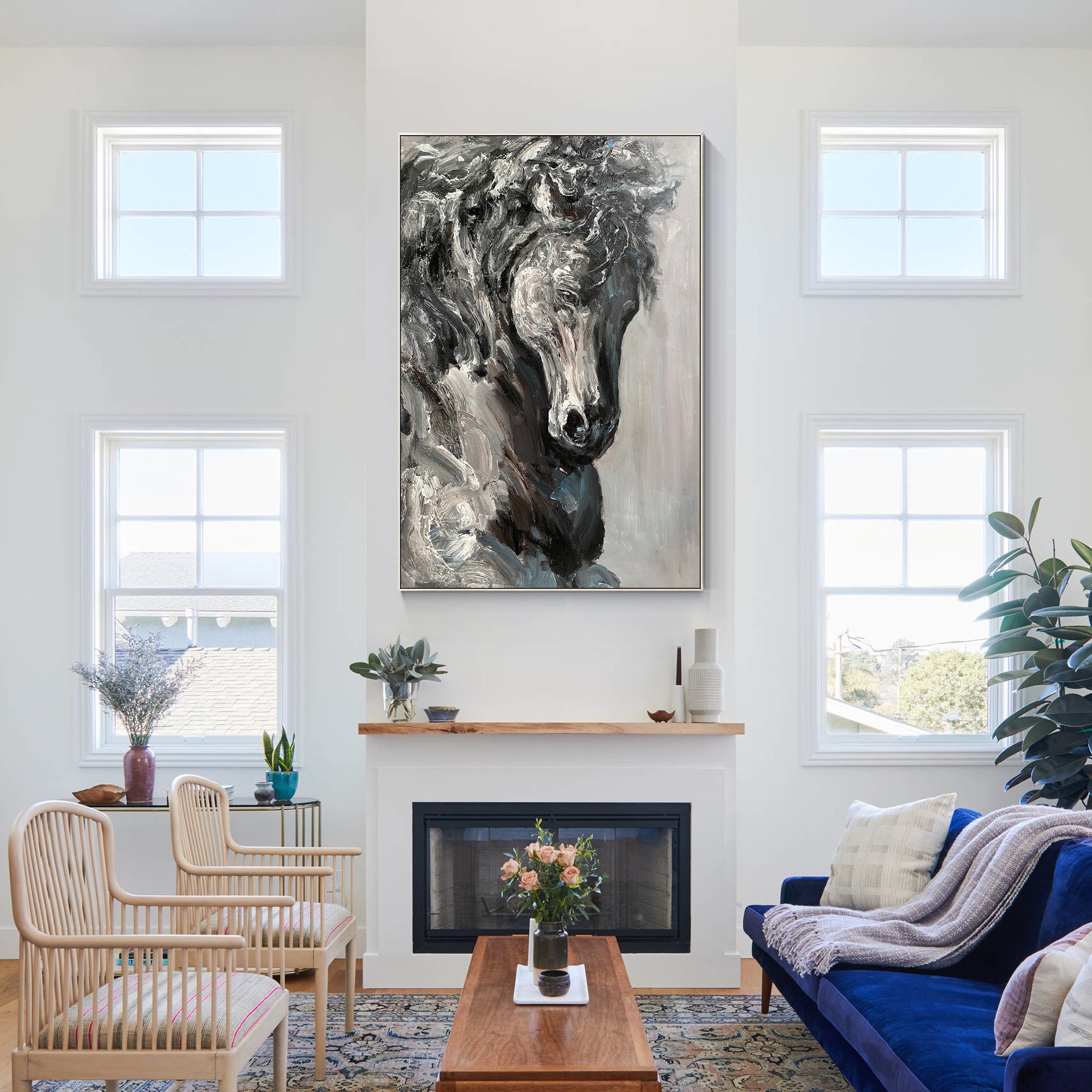 Original horse Painting Abstract Animal acrylic painting