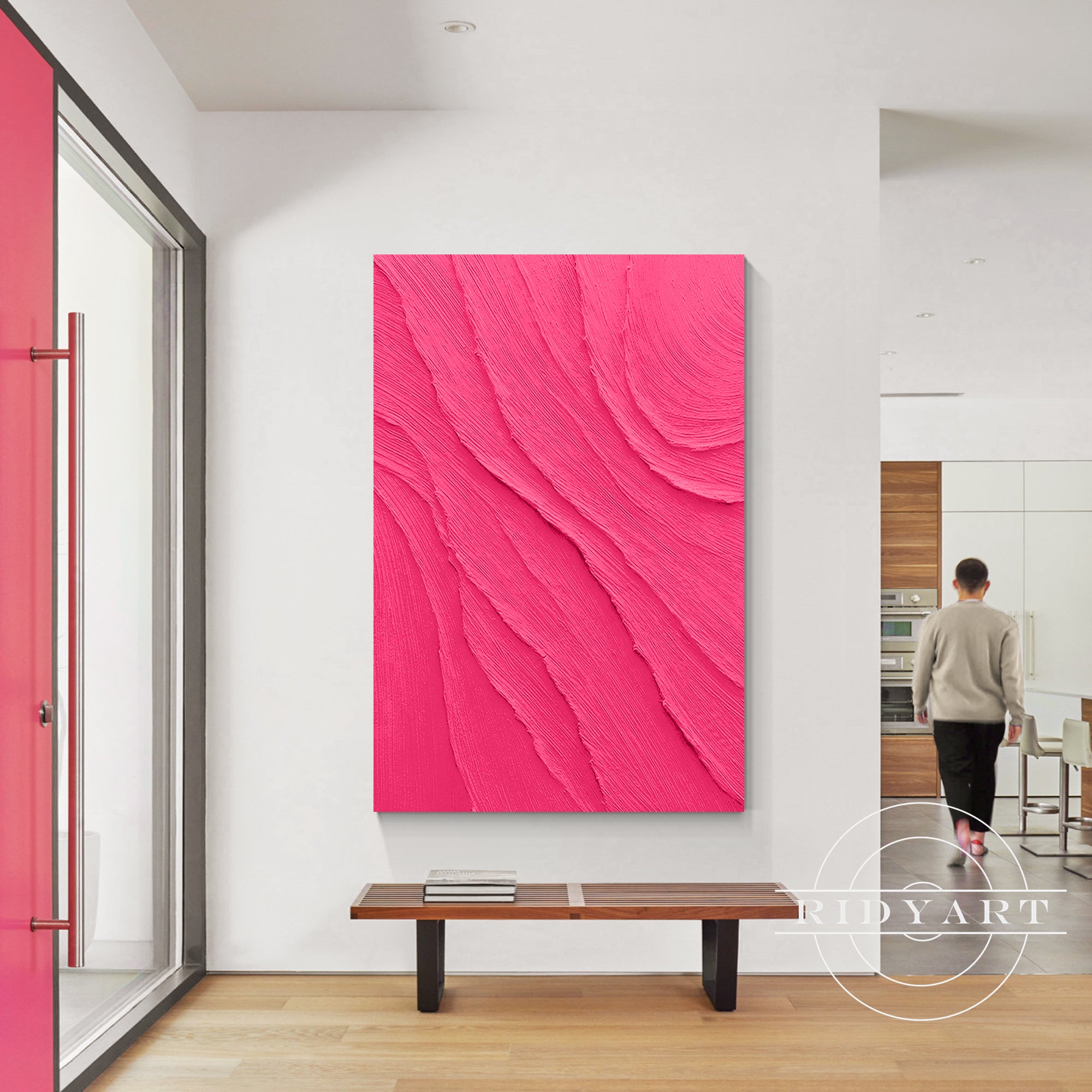 Pink 3D Textured Minimalist Canvas Wall Art