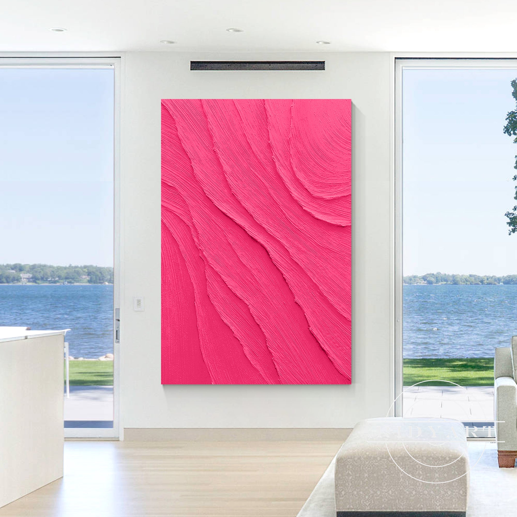 Pink 3D Textured Minimalist Canvas Wall Art