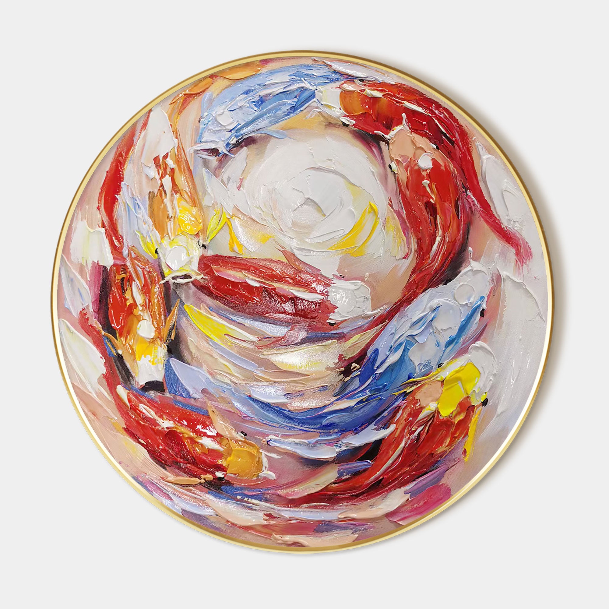 Colorful KOI Fish Swim Circle Painting