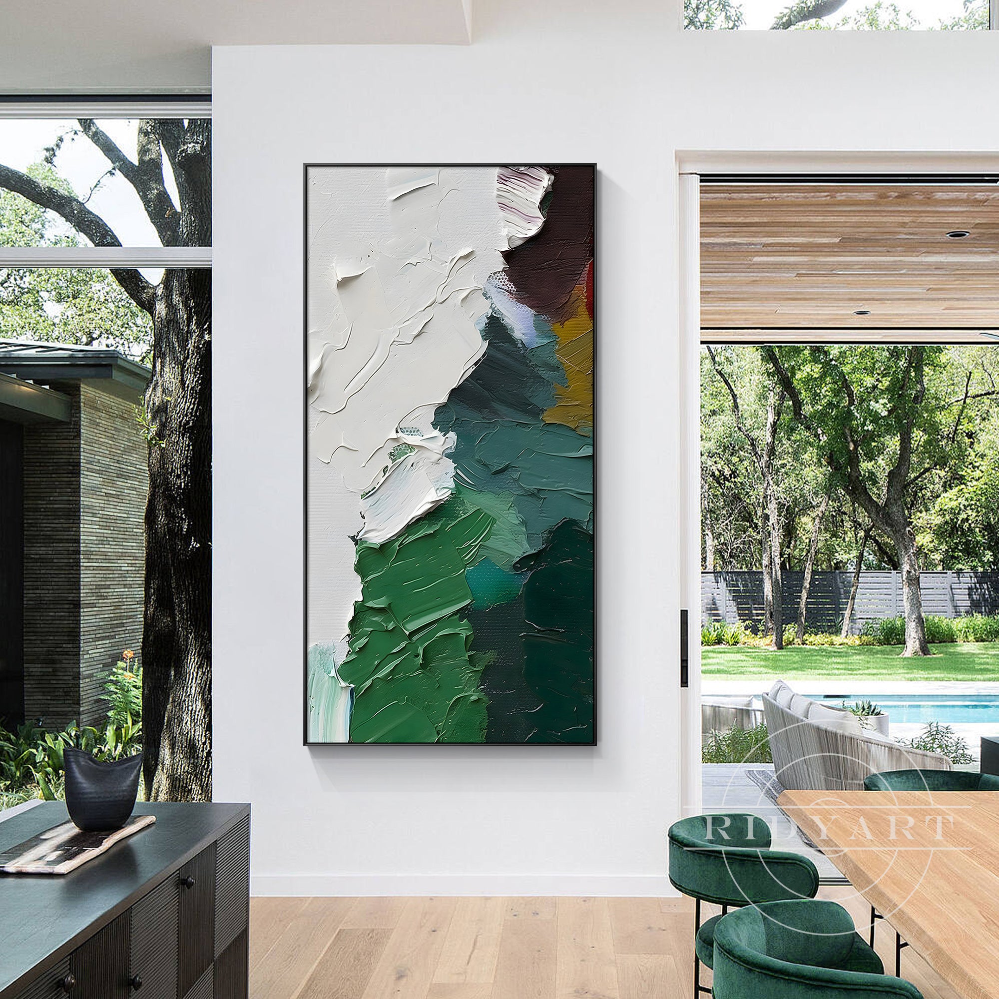 Horizontal and vertical hanging abstract mountain art