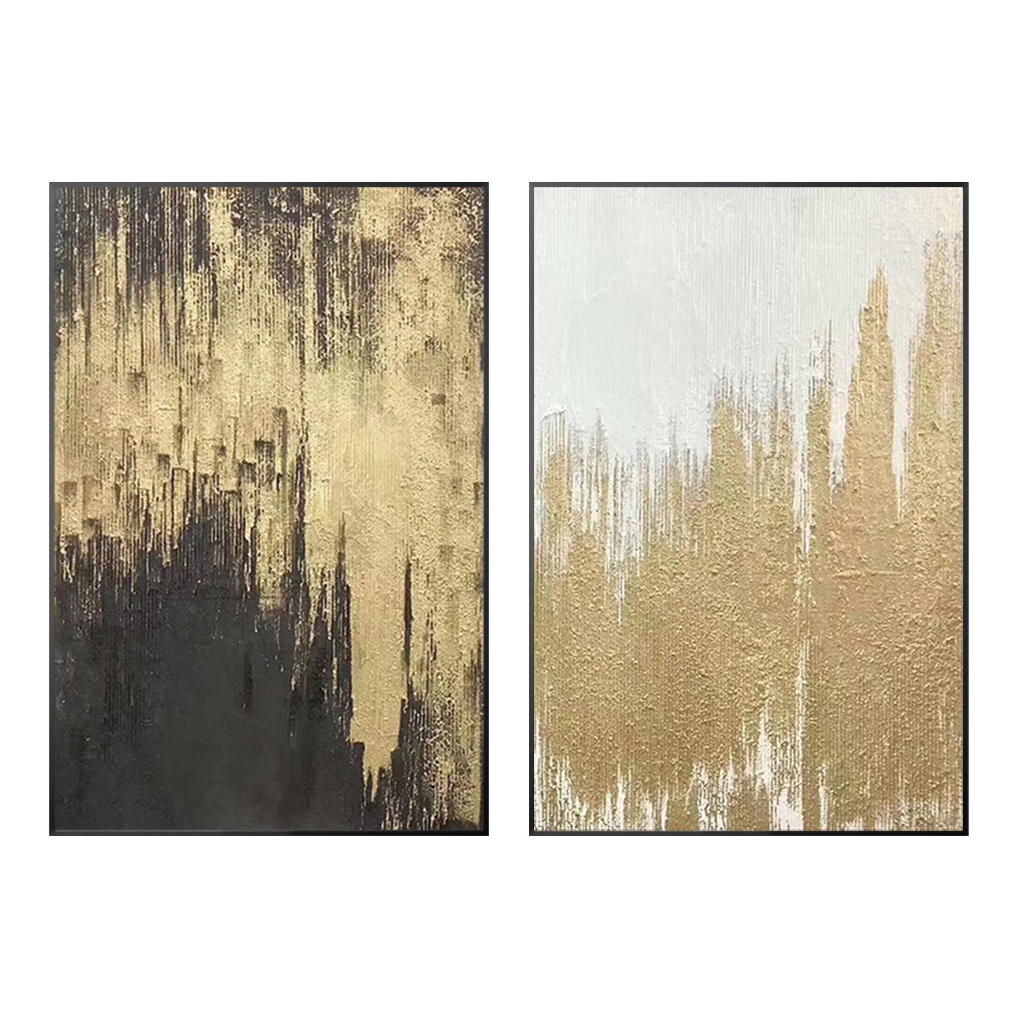 Set of 2 hand-painted abstract artworks