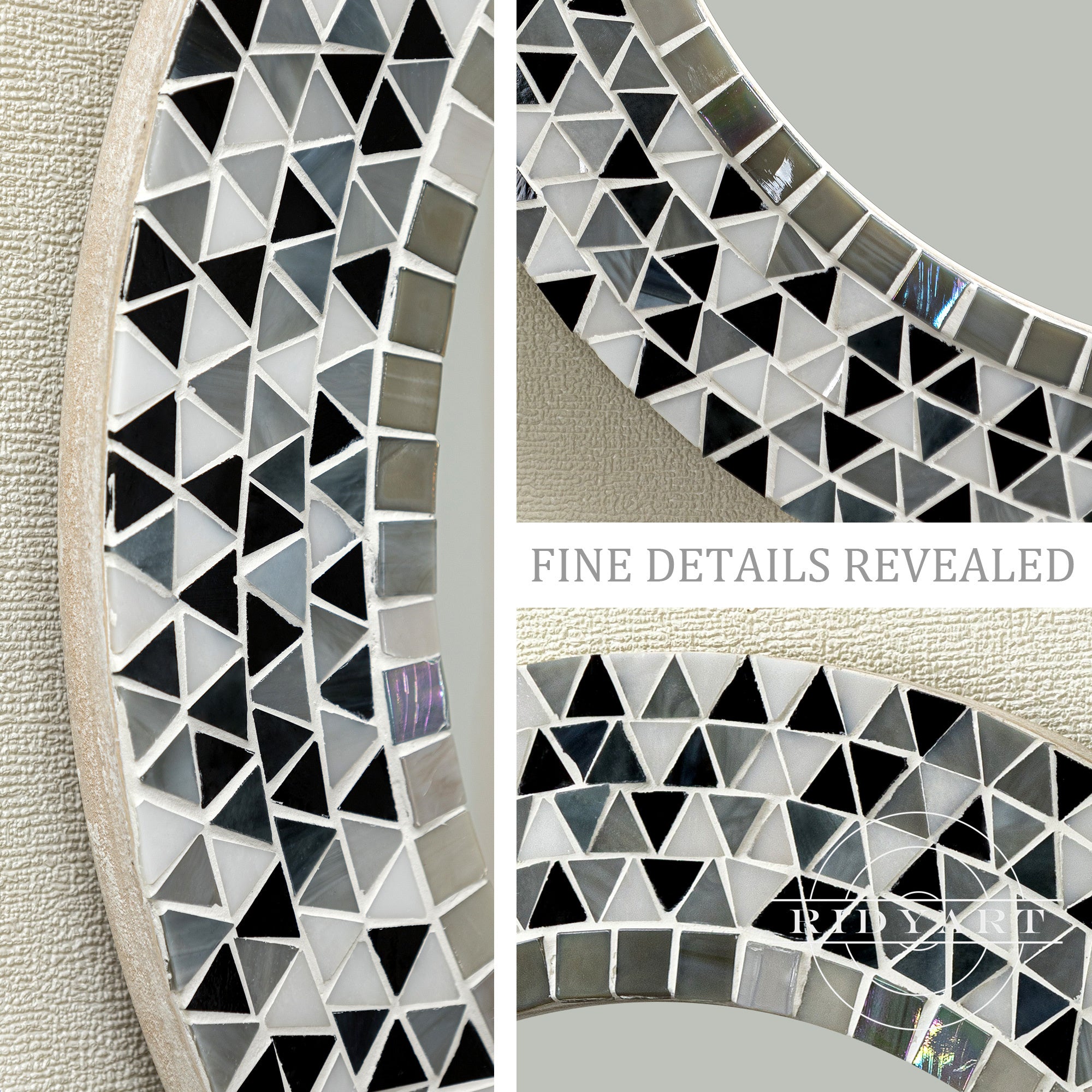 Decoración de espejo con conchas redondas