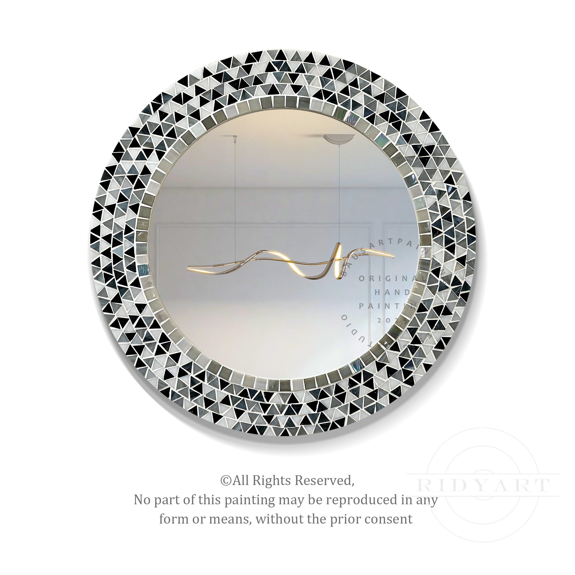 Decoración de espejo con conchas redondas