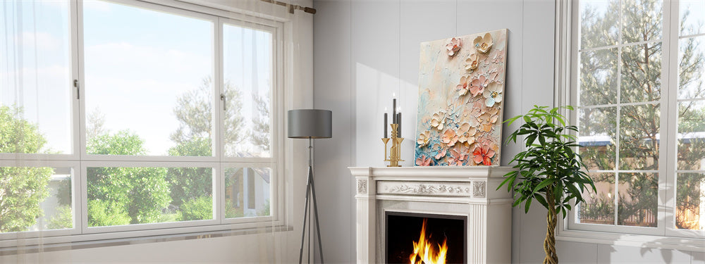 Texture flower wall art