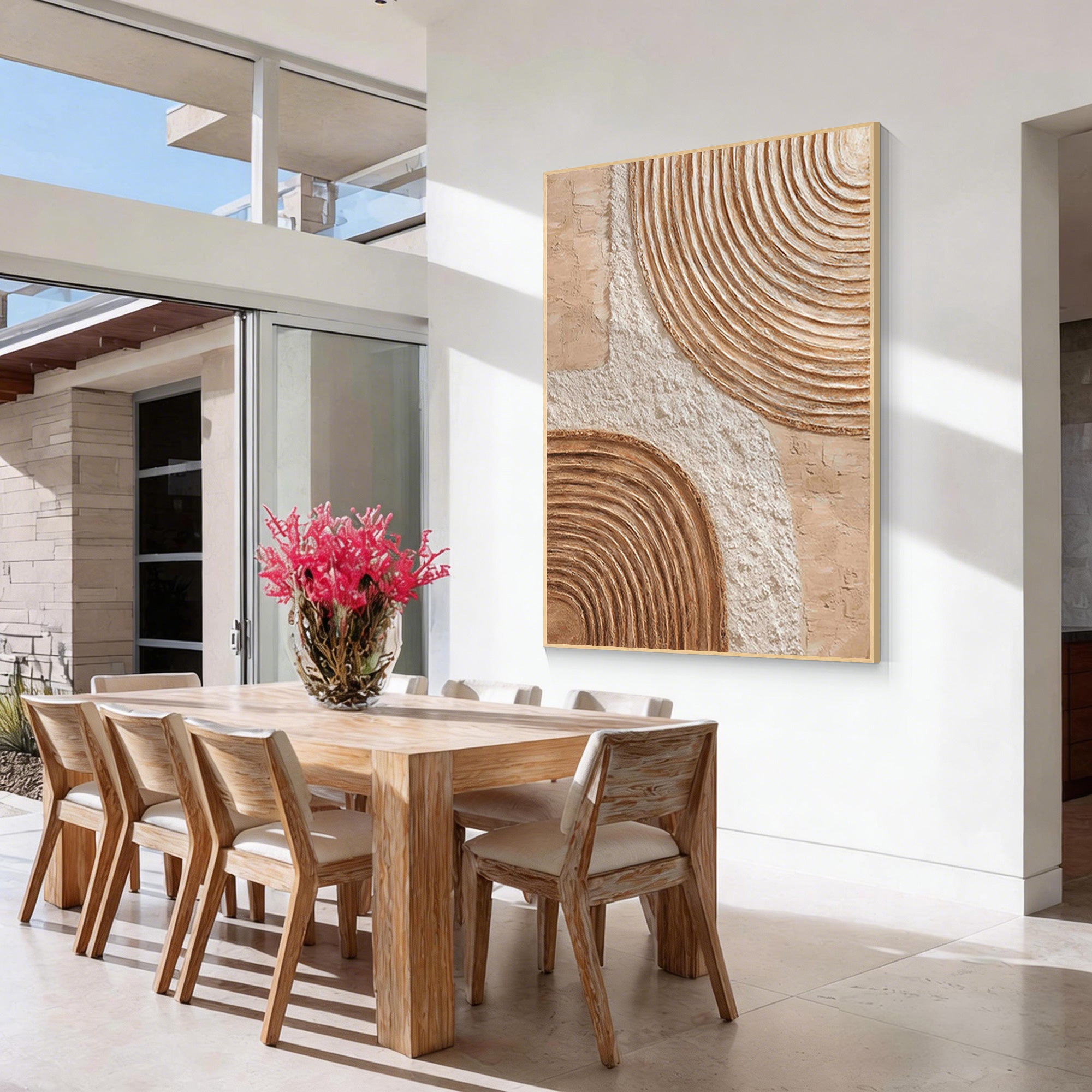 earth tone wall art beige minimalist canvas decor