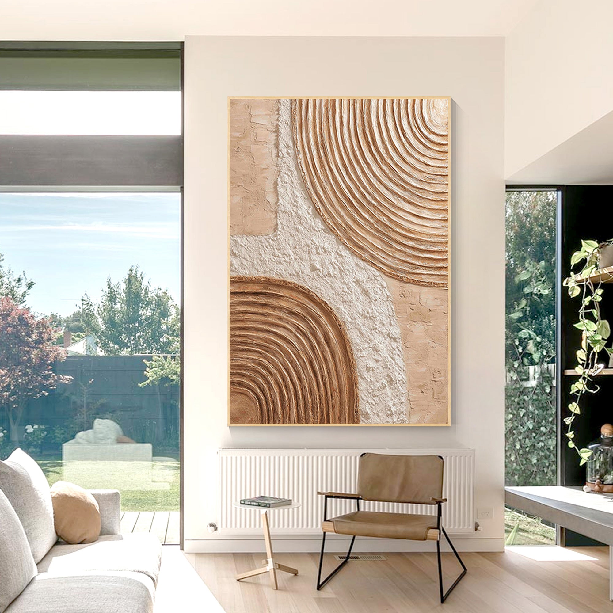 textured abstract beige painting modern home decor