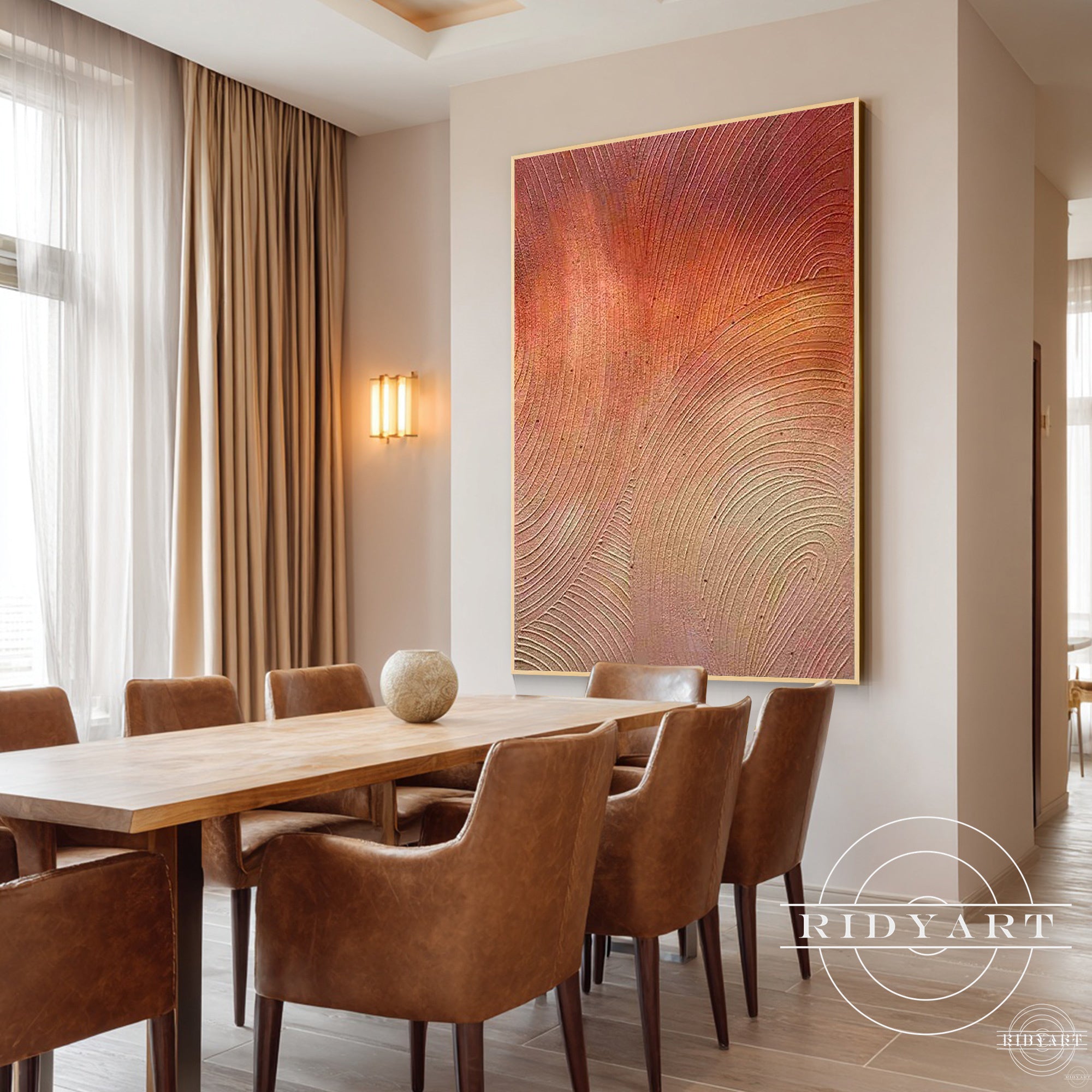 large abstract terracotta painting minimalist wall art
