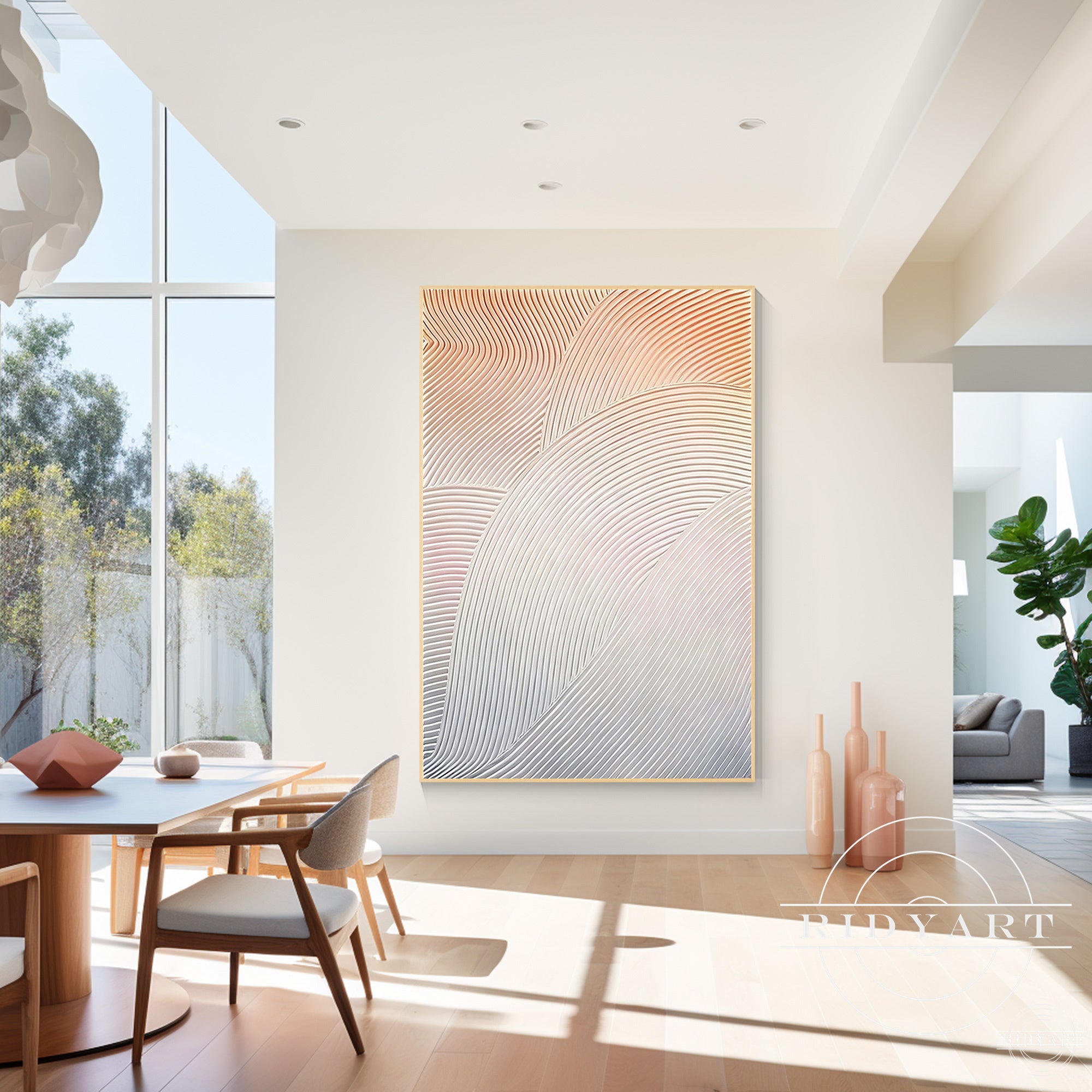 modern abstract wall art beige lavender textured canvas decor