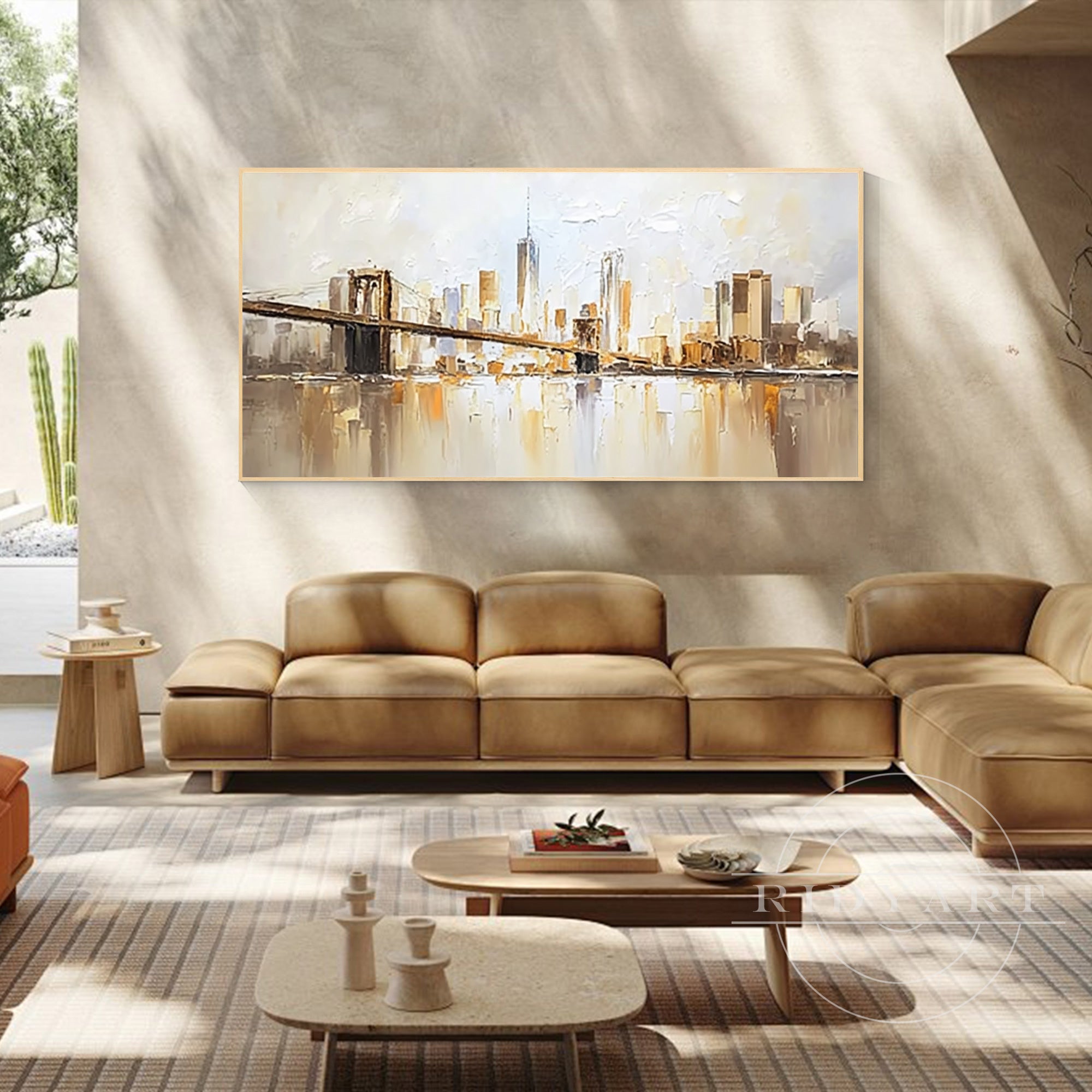 golden gate bridge beige skyline canvas wall art decor