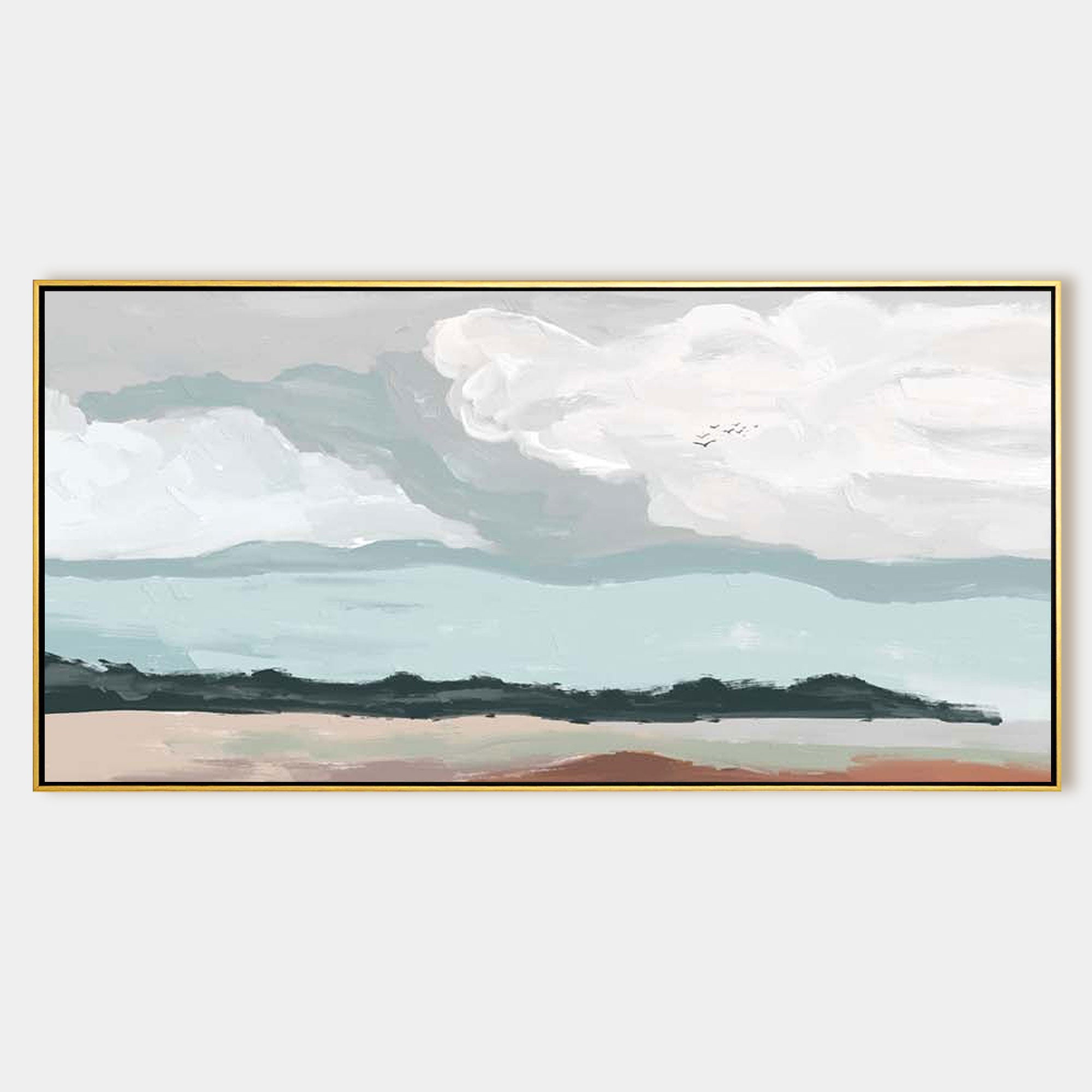 Clouds Farm Landscape Oil Painting